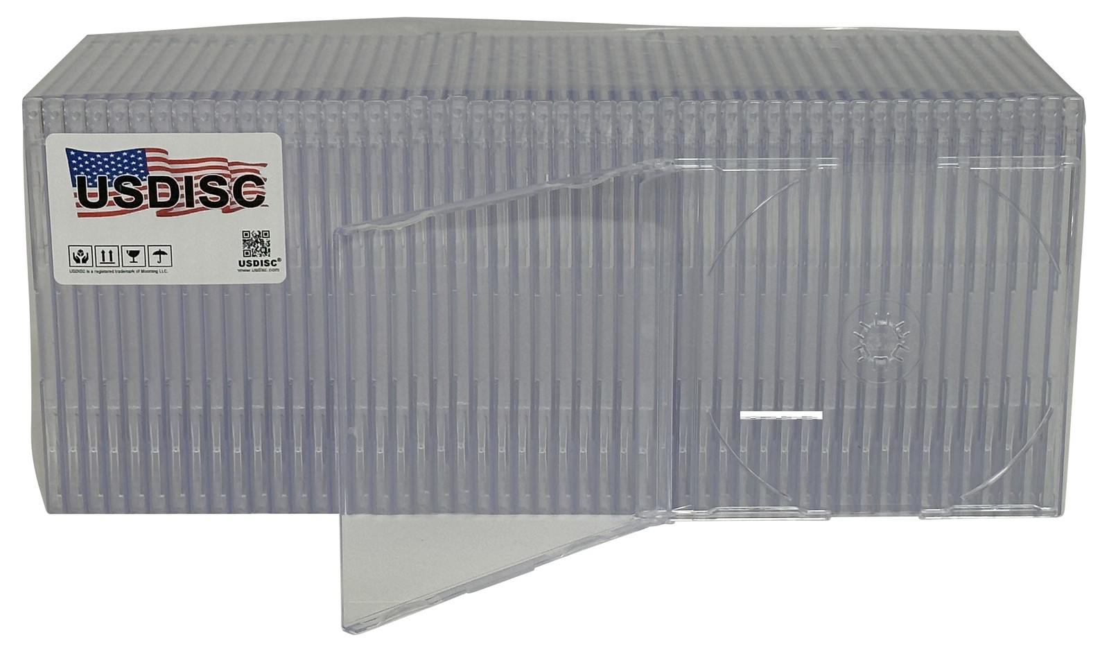 USDISC CD Jewel Cases Slimline 7.2mm, Single 1 Disc (Clear) Lot
