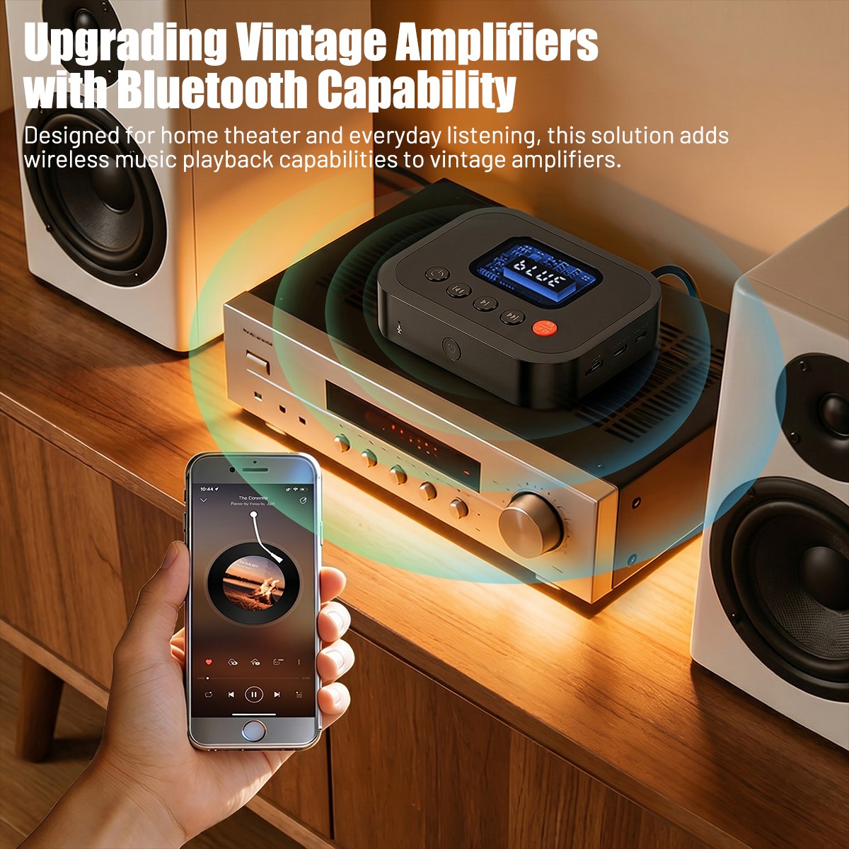 Bluetooth 6.0 Audio Receiver FM Radio 3.5Mm AUX RCA USB/U Disk Bluetooth Adapter