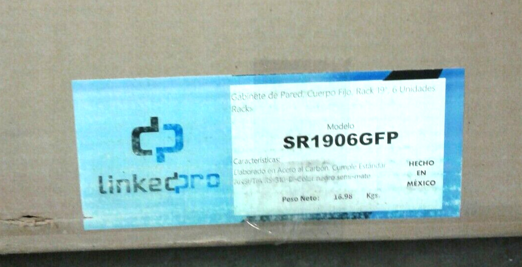 LinkedPro SR1906GFP 19″ 6 Unit Rack Wall Mount Single Door Enclosure Matte Black