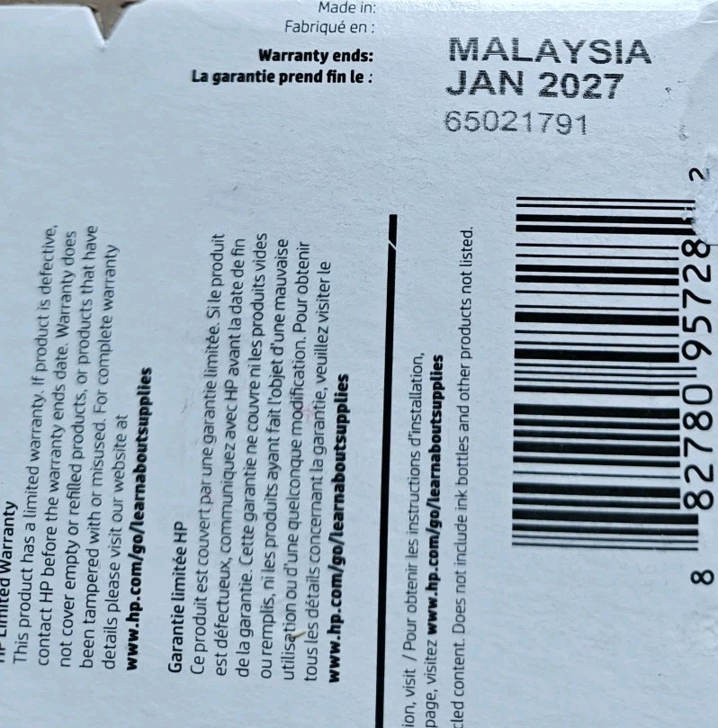 Genuine HP 74 Black Ink Cartridge CB335WN EXP 01/27