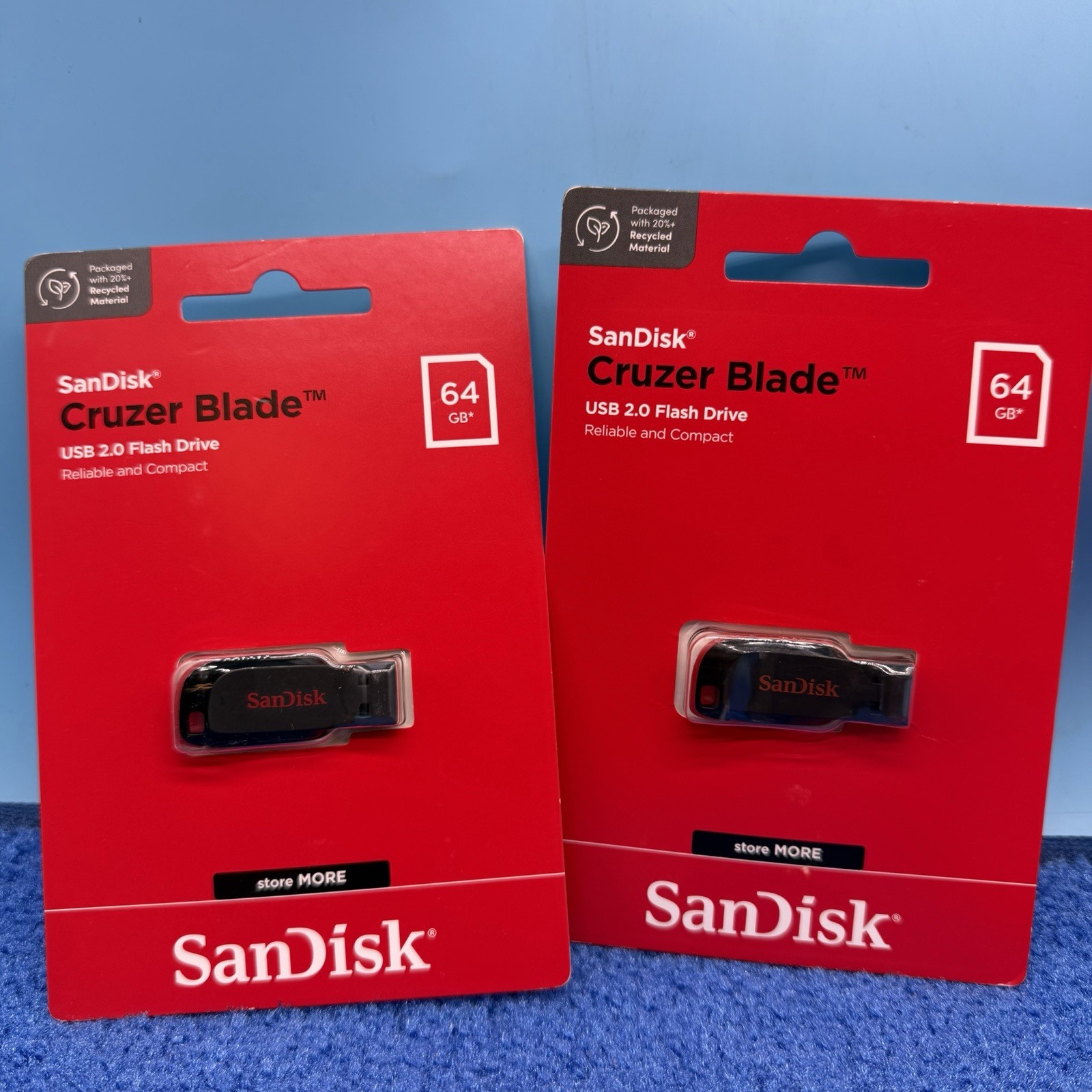 2x SanDisk – SDCZ50-064G-A46 – SanDisk Cruzer Blade USB Flash Drive 64GB