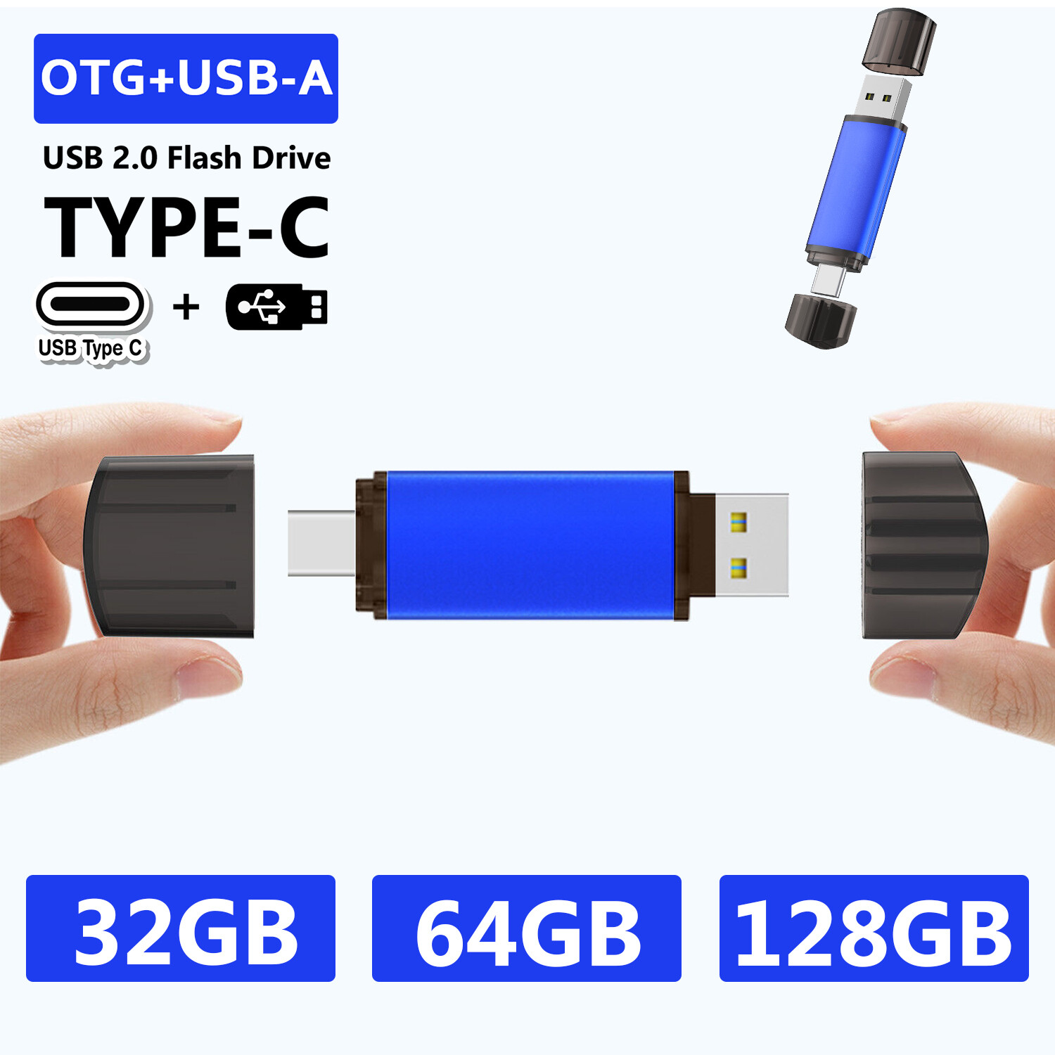 Kootion USB 2.0 1-100PCS 64GB Dual 2 In1 Type -C Flash Drive For SmartPhone Lot