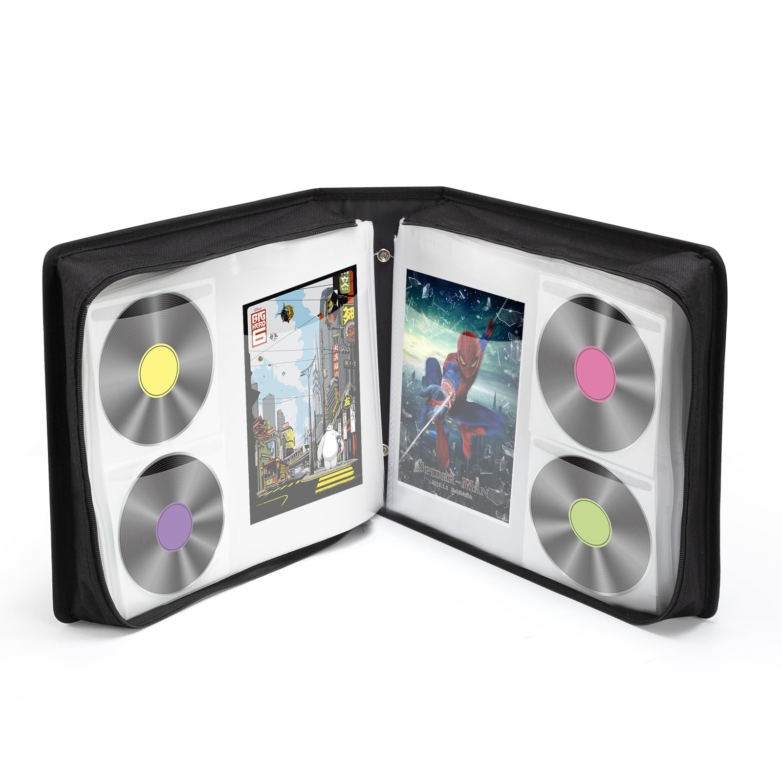 DVD Case 200 DVDs and 100 Booklets Capacity, CD/Blu-ray Storage Binder Case w…