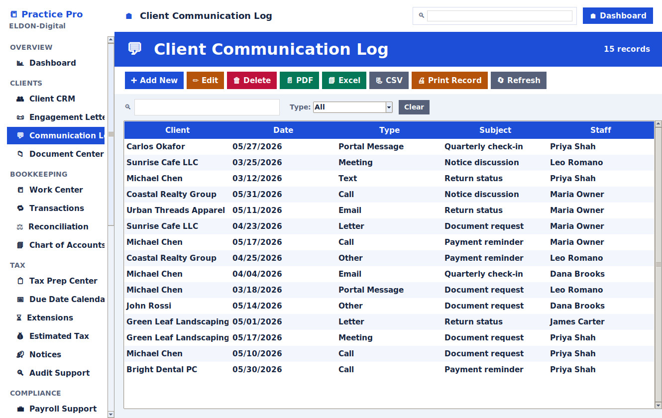 Bookkeeping & Tax Business Management Software Bookkeeper Tax Preparer Win/MAC