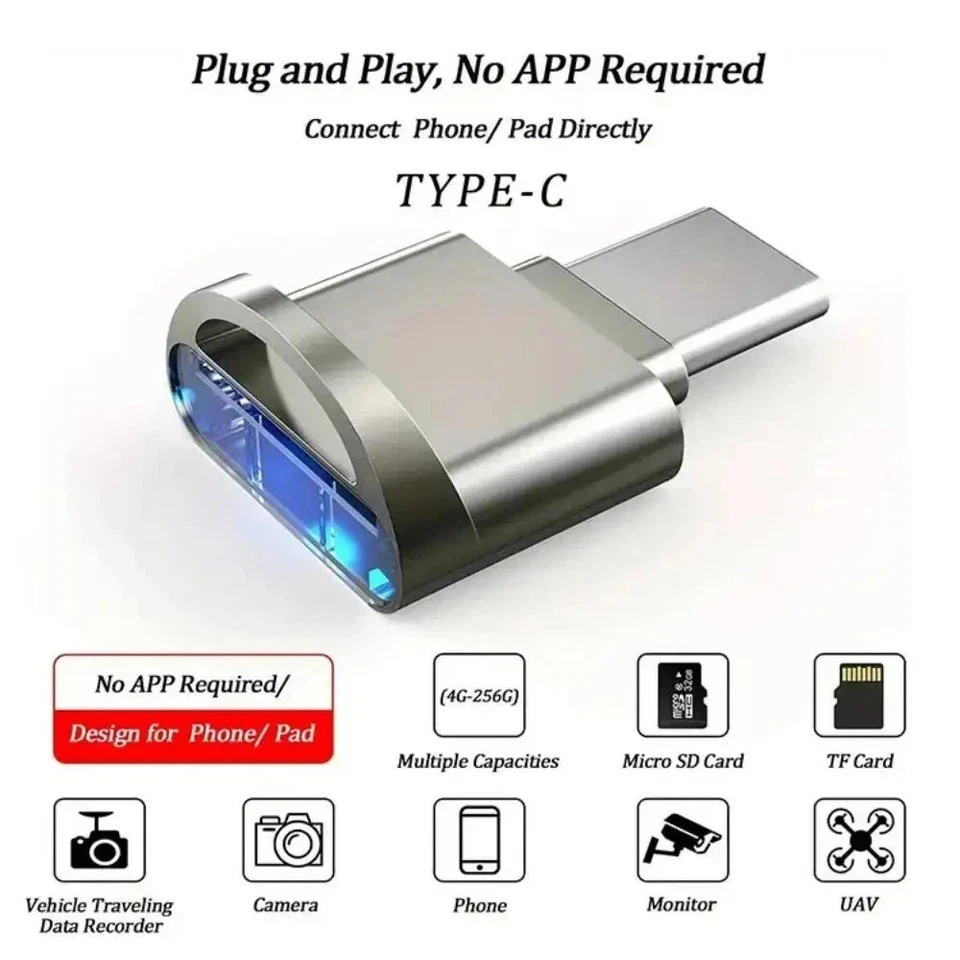 Type C To Micro SD TF Card Reader OTG USB Adapter Converter For Samsung Phone