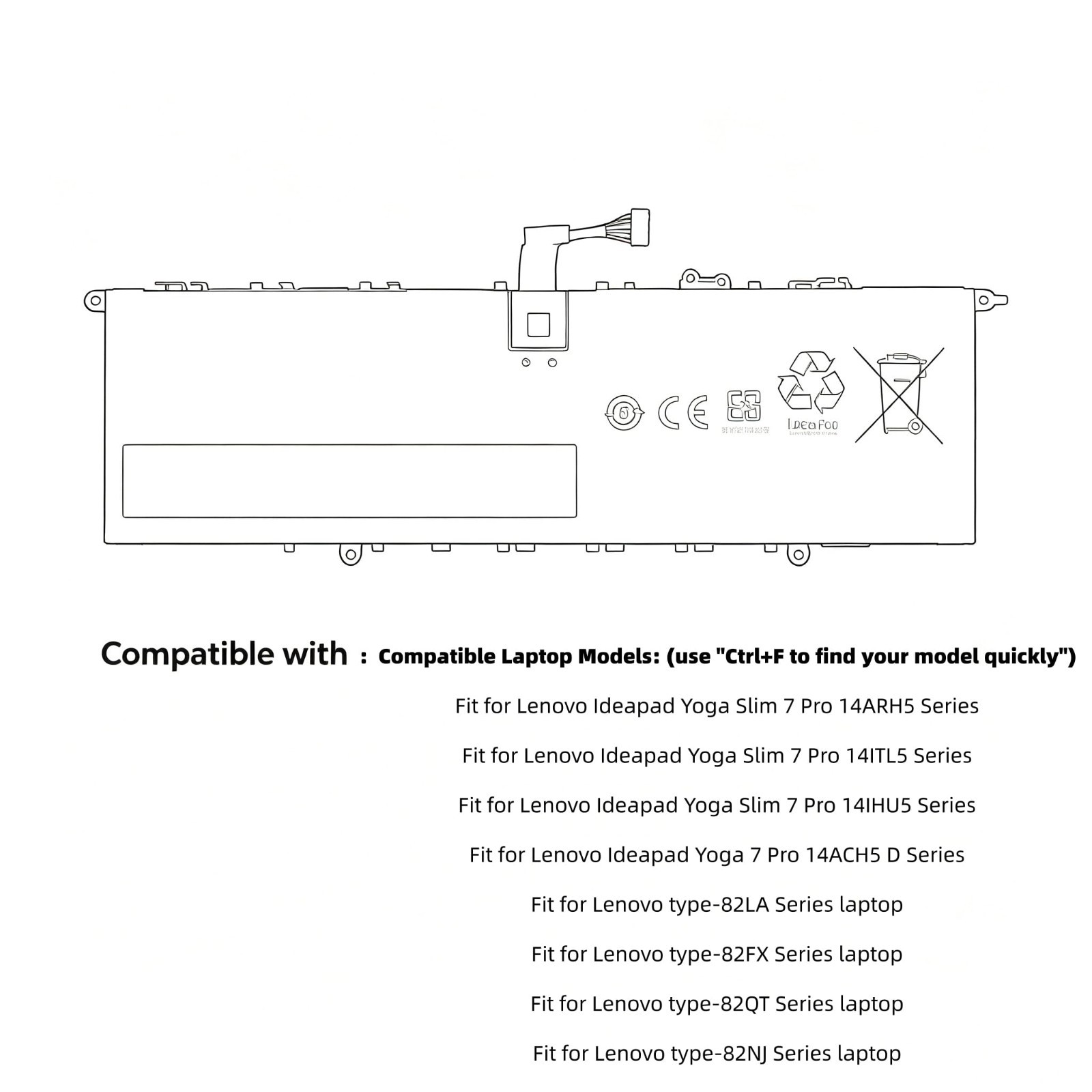 High-Capacity Laptop Battery for Lenovo Ideapad Yoga Slim 7 Pro Series – Compati