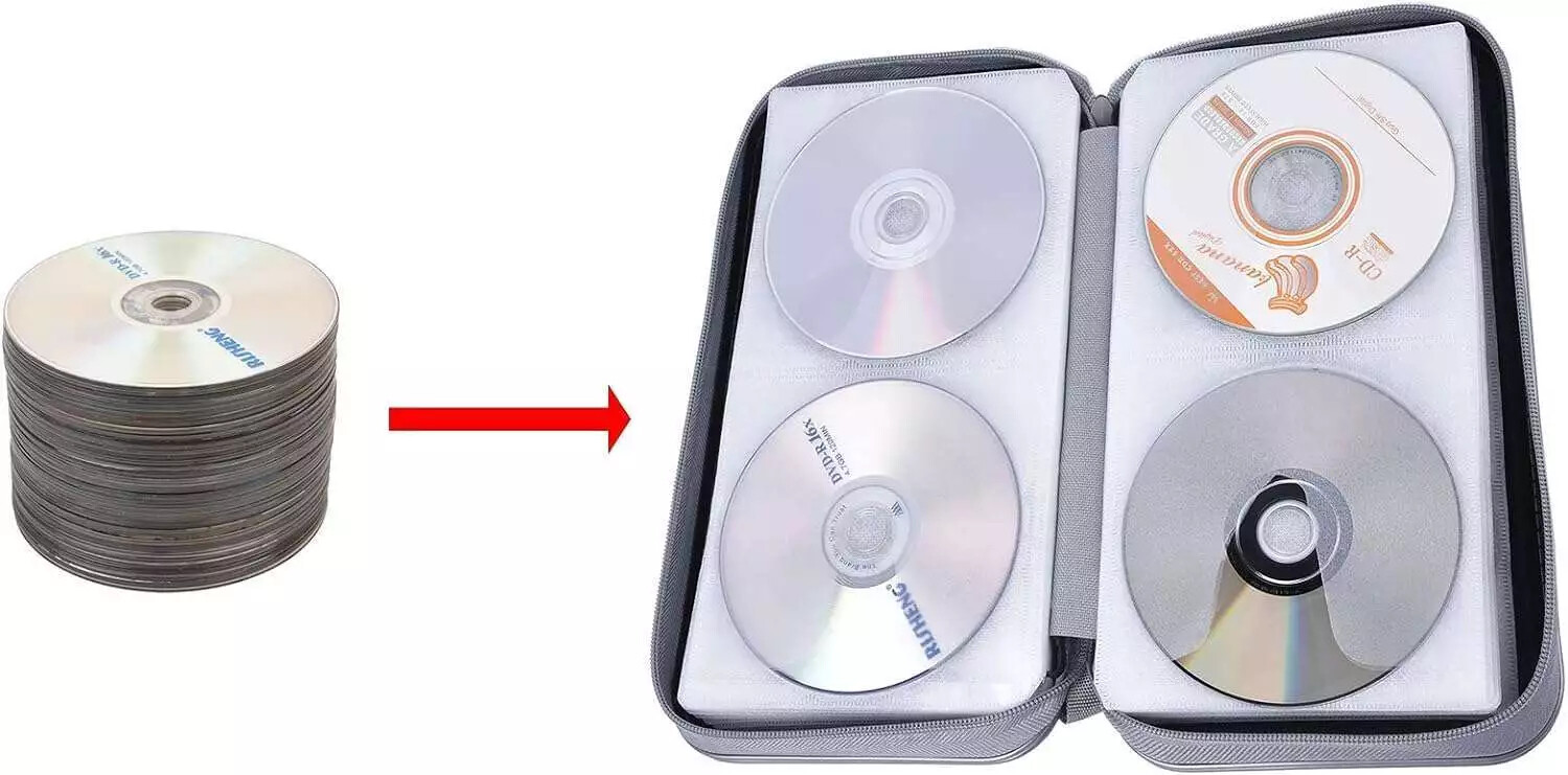 96 Disc CD Case Holder DVD Storage Wallet Bag Portable VCD Organizer Bag Black