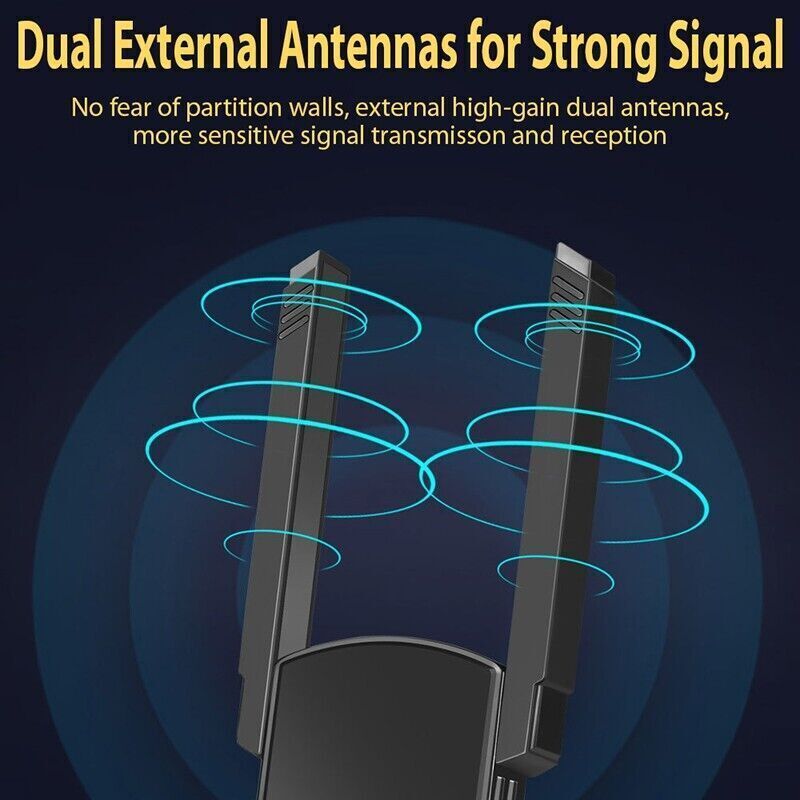 USB 3.0 Wireless WIFI Adapter 1300 Mbps Long Range Dongle Dual Band 5Ghz Network