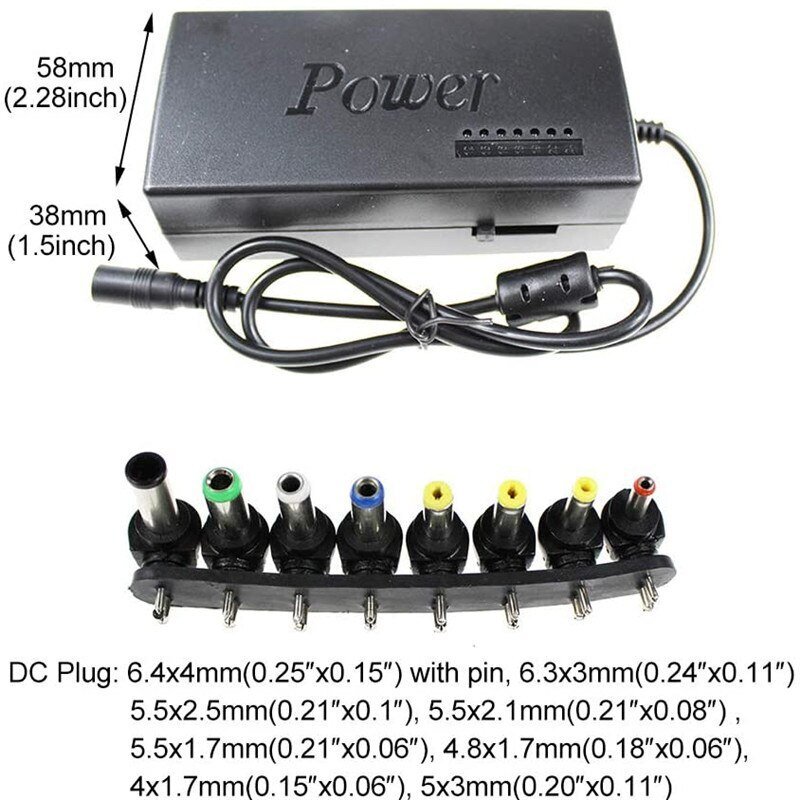96W Universal Laptop Power Supply Charger Adapter w/ 42 Tips Notebook Charger