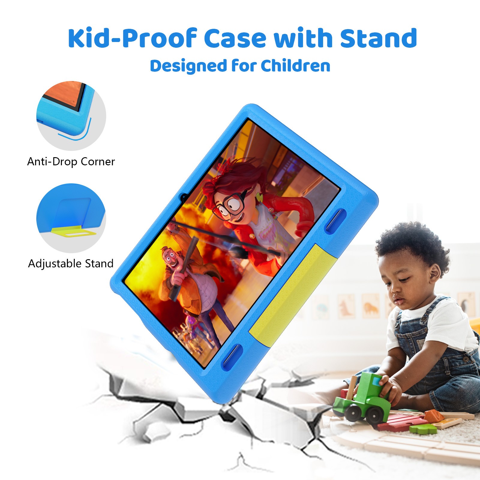 10.1 ” Android 13 Tablet 6GB RAM 64GB ROM for kids IPS LCD HD Dual Camera WIFI