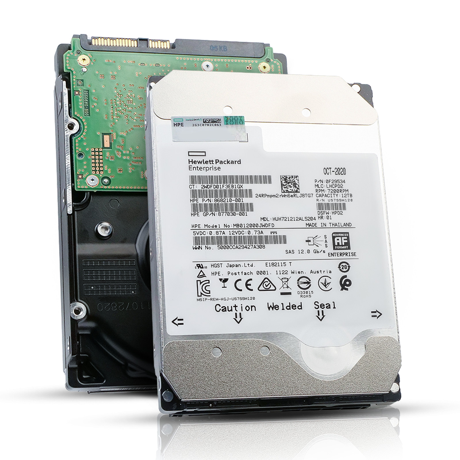 HP/HGST DC HC520 12TB HUH721212AL5204 0F29534 7.2K RPM SAS 12Gb/s 512e 3.5″ HDD