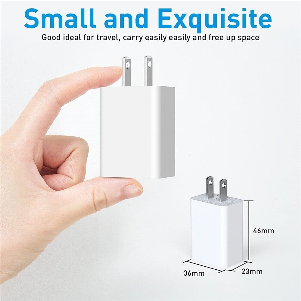 For iPhone 6 6s 7 8 X XR XS 11 12 13 USB Fast Wall Charger Brick Charging Cable