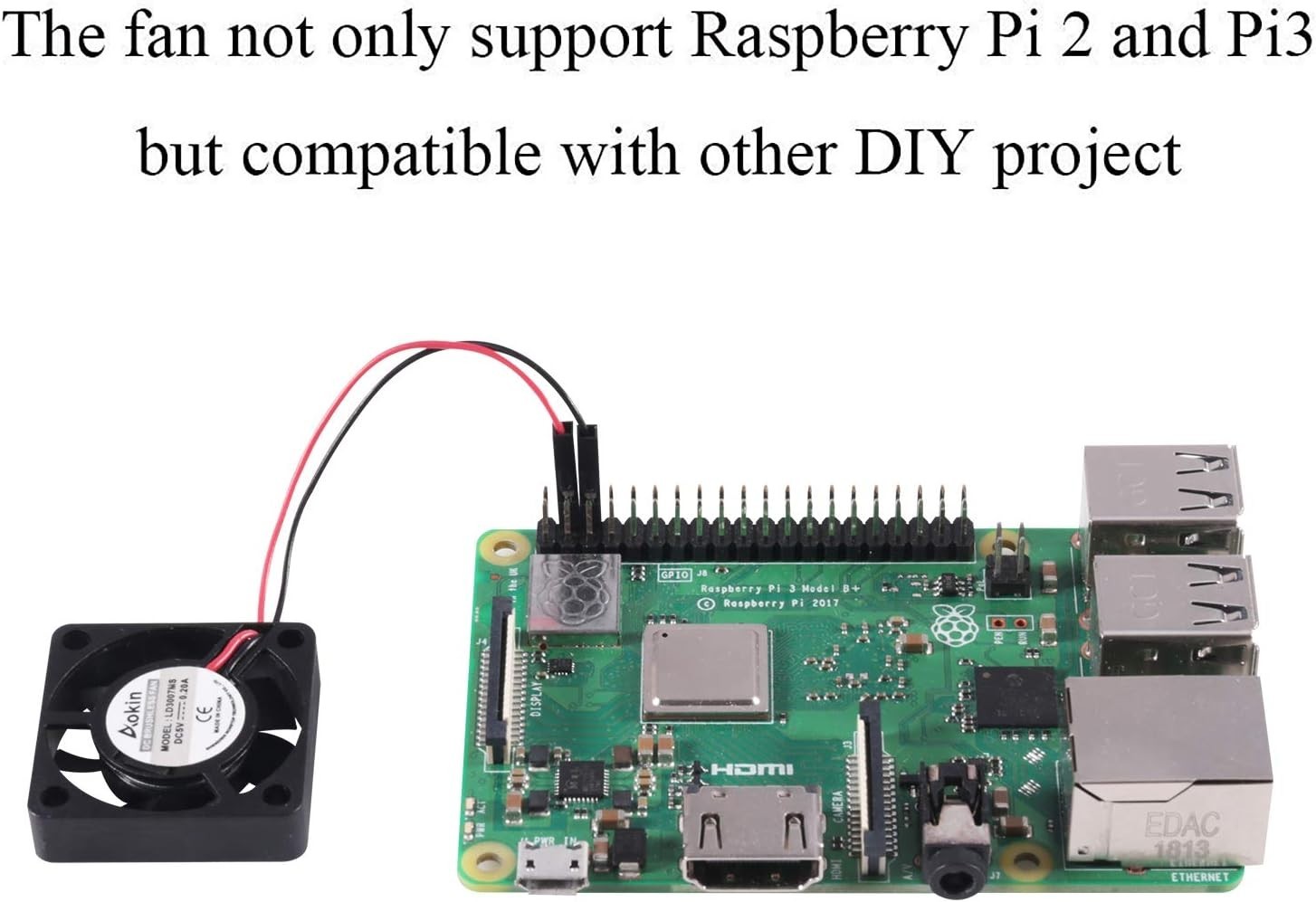 Raspberry Pi Cooling Fan 5V 30x30x7mm Brushless CPU Fan for Pi 4B/3B+/2B/1B+ …