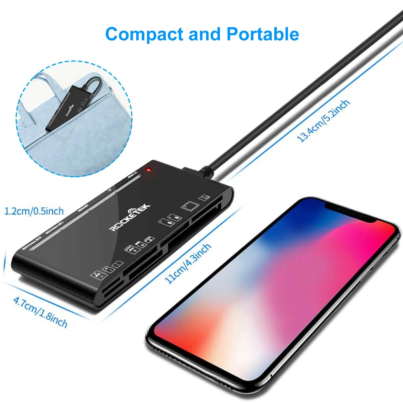 7-IN-1 USB 3.0 Memory Card Reader High-Speed Adapter for Micro SD SDXC CF SDHC