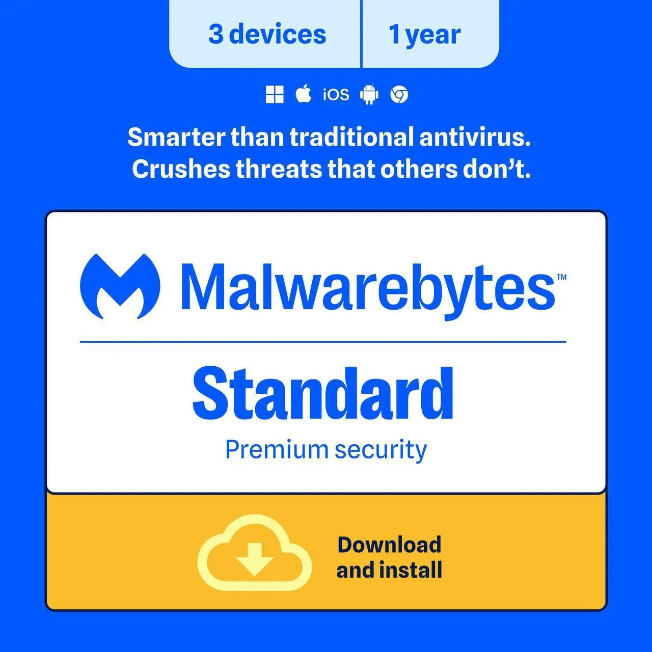 NEW Malwarebytes Anti-Malware Premium 3 PCs / 1 Year Cybersecurity Key Code