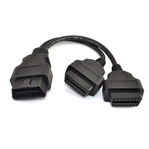 30cm/12 OBD2 OBD II Splitter Extension Y J1962 16 Pin Cable Male to Dual
