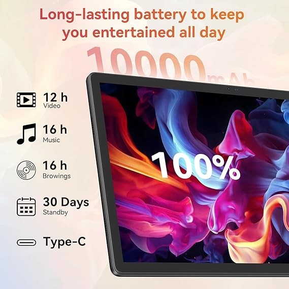 Android 15 14inch Large Tablet, 30GB+256GB,1920×1200 IPS 10000mAh WiFi 5G 8-Core