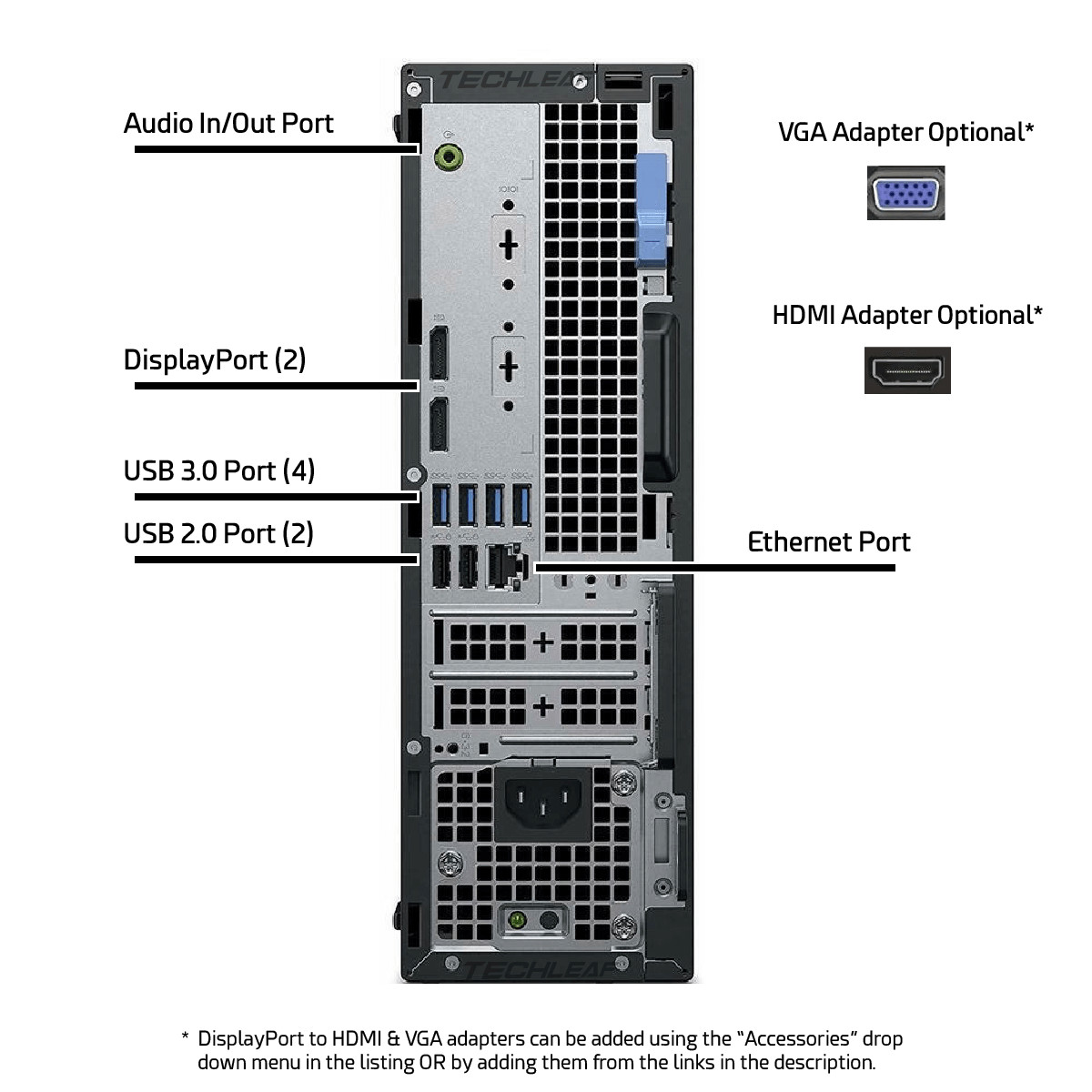 Dell Desktop Computer PC i5-8500, up to 64GB RAM, 4TB SSD, Windows 11 or 10 WiFi