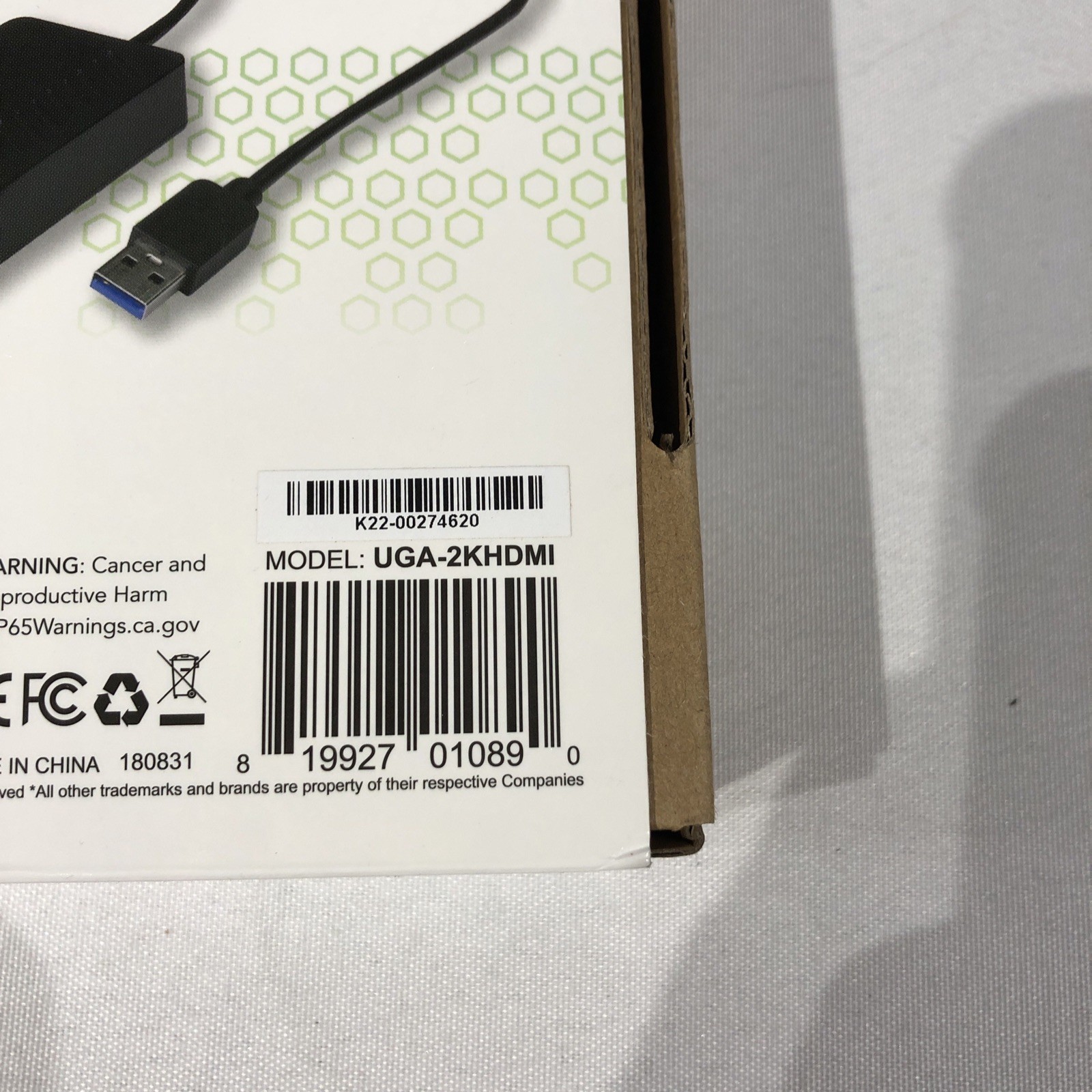 Plugable UGA-2KHDMI 12″ USB 3.0 to 2K HDMI Video Graphics Adapter OEM, Open Box