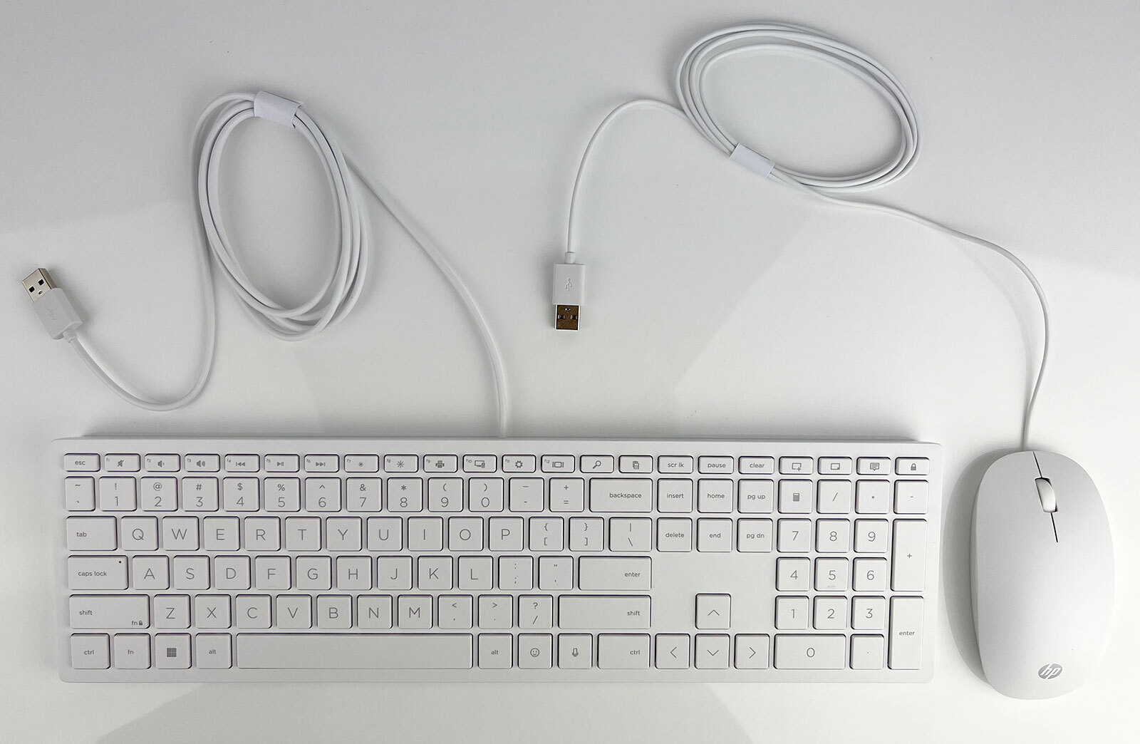 HP 310 Wired Keyboard and Mouse, Black or White, 5-qty or 10-qty