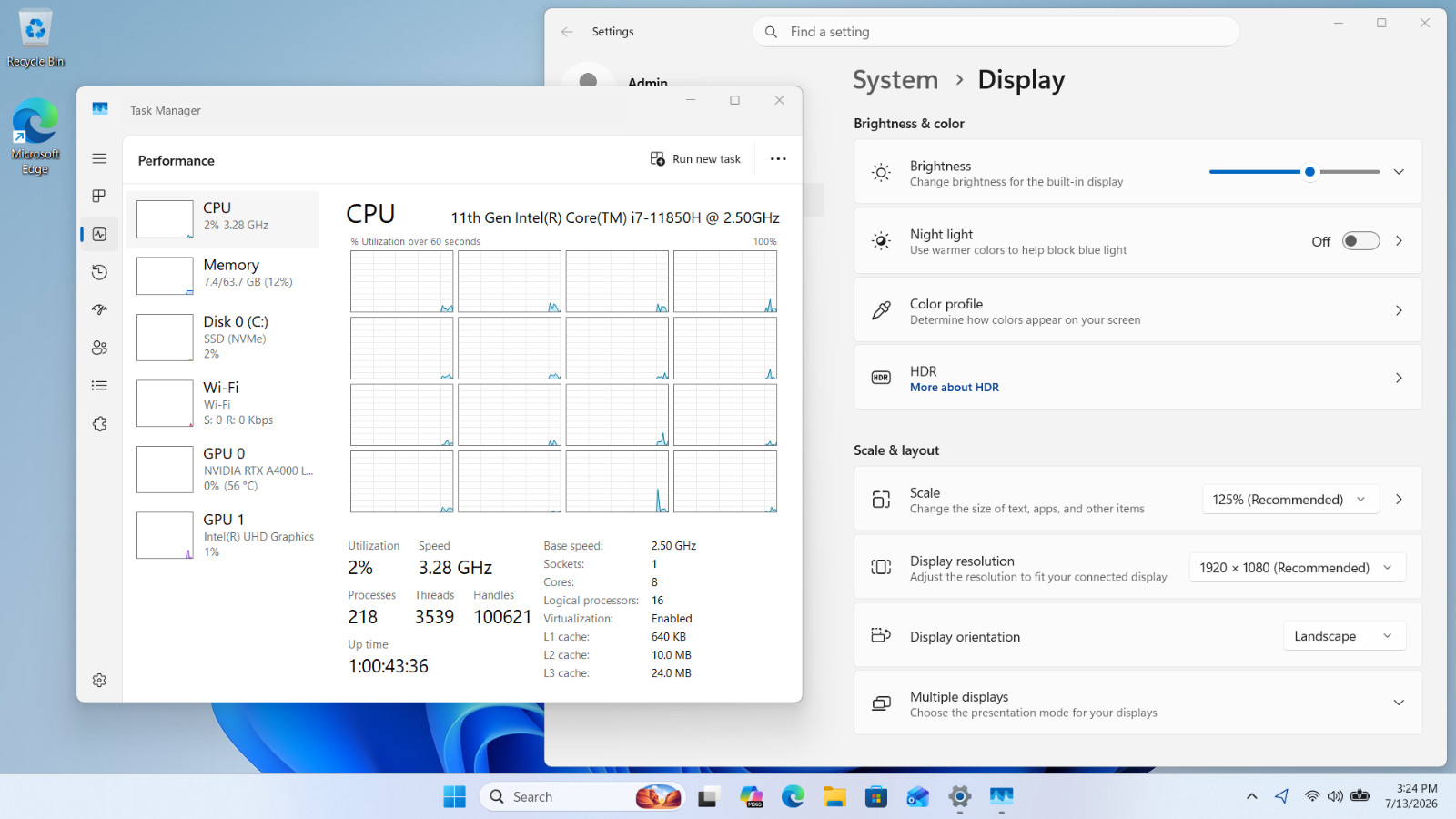 HP Zbook Fury 15.6″ G8 Laptop i7-11850H 64GB 1TB NVIDIA RTX A4000 8GB Excellent