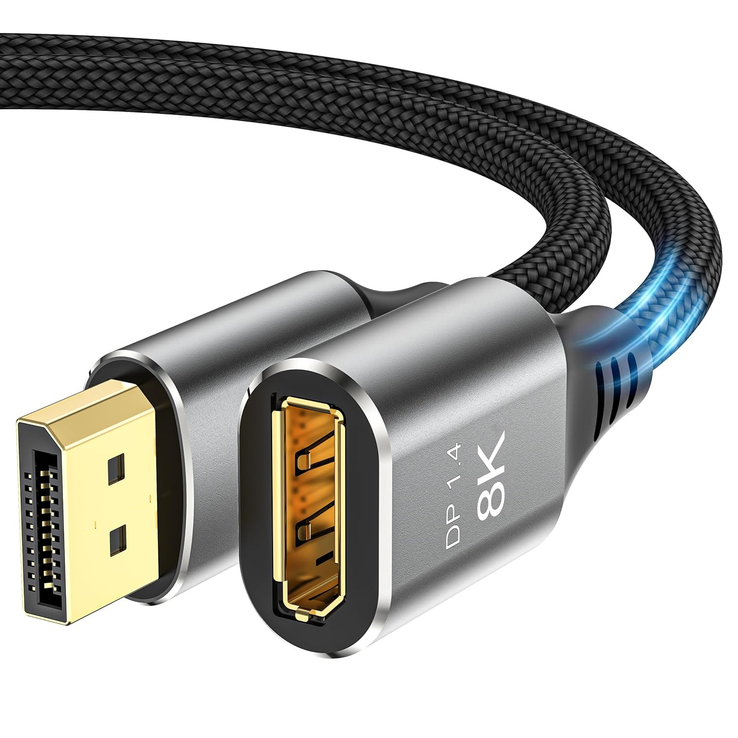 8K Displayport Extension Cable 1.5Feet, Displayport 1.4 Male to Female Extension