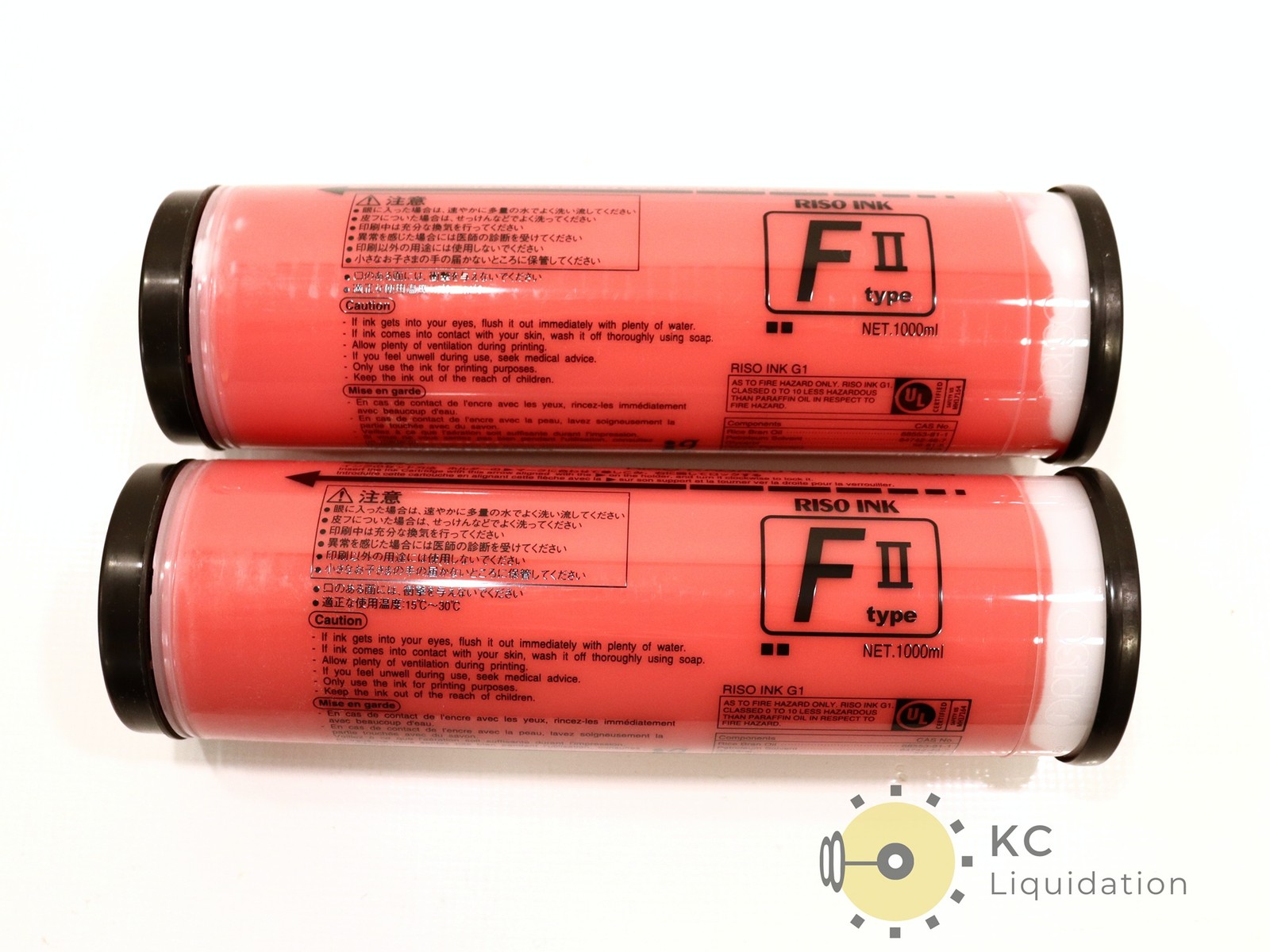 Riso 2-Pack Bright Red Rouge Brilliant 1000ml S-8115UA F II Type Ink Ex:12/2/25