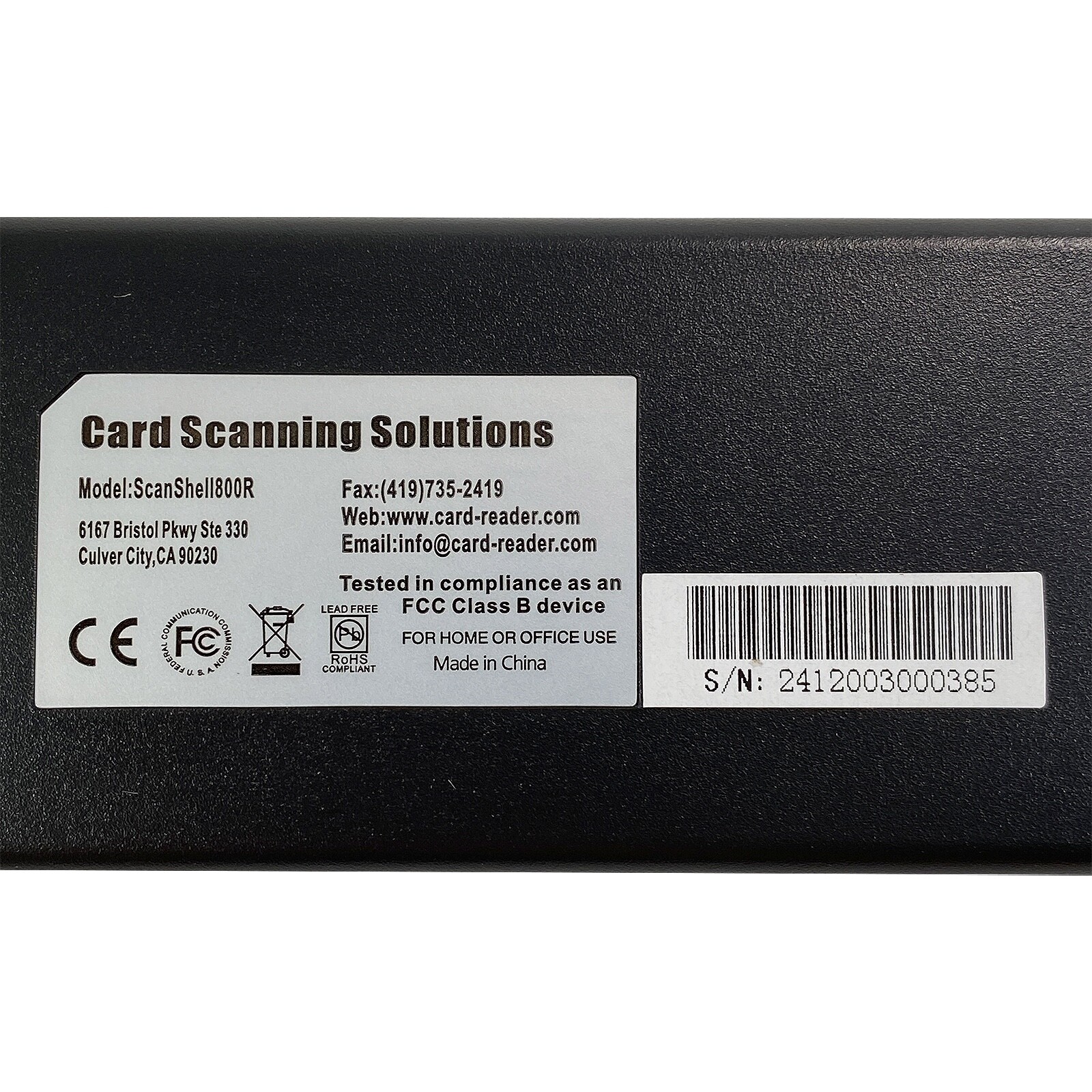 CSSN Card Scanning Solutions (Acuant) ScanShell 800R ID Card Scanner w/USB Cable