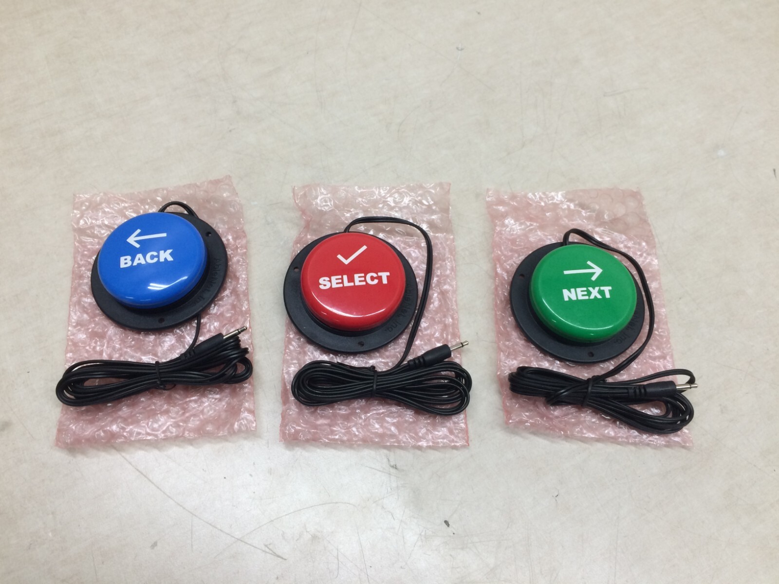 Lot of 3 Ablenet Inc Jelly Bean Switch RED GREEN BLUE Buttons Next Back Select
