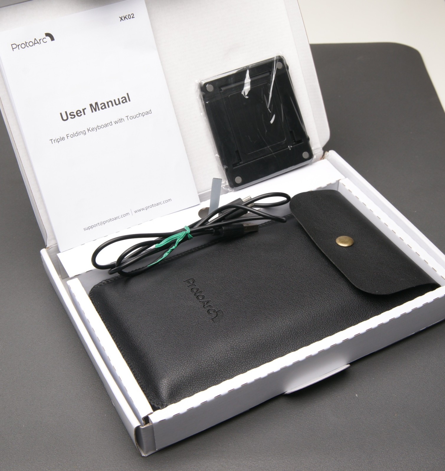 ProtoArc XK02 portable folding keyboard with touchpad-wireless USB C -OPEN BOX !