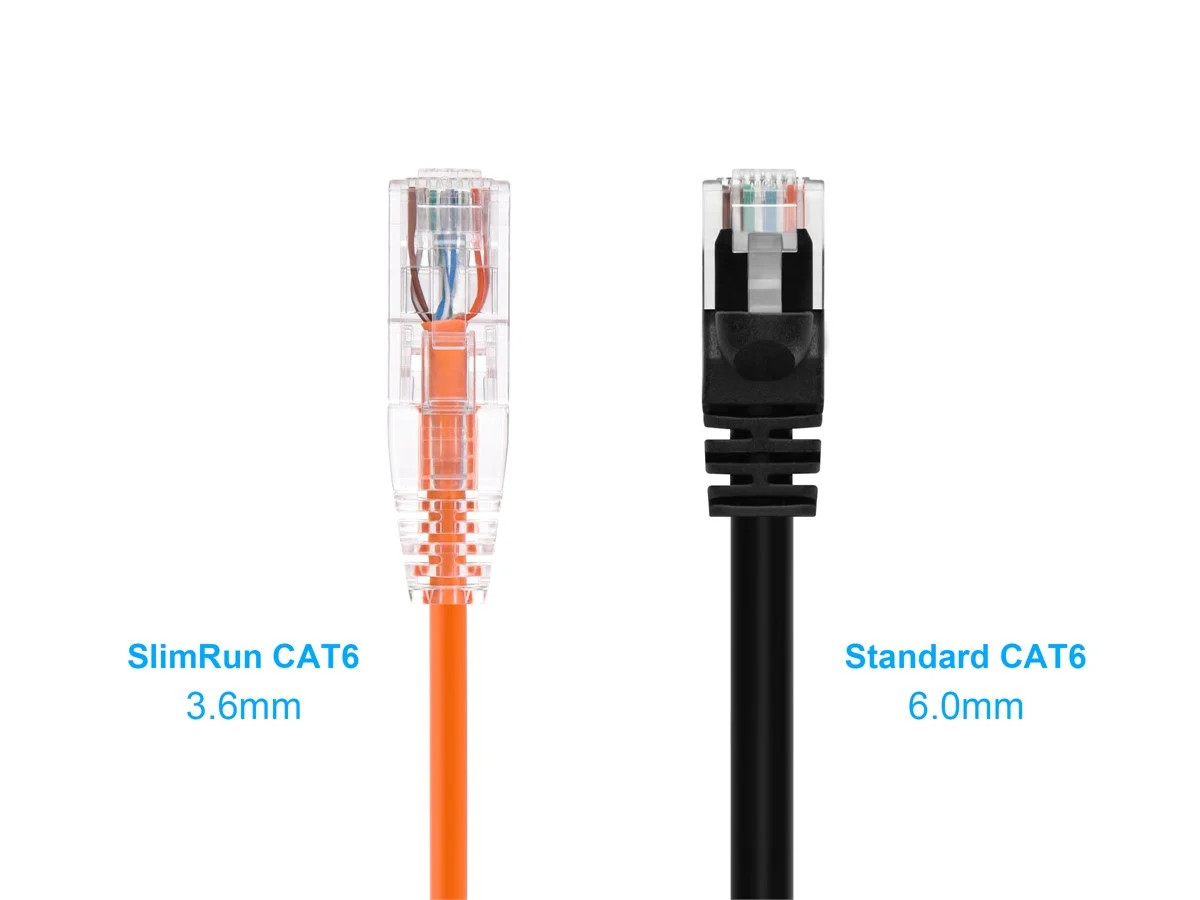 Monoprice Cat6 Ethernet Patch Cable – 0.5 feet – Orange | Snagless RJ45 Stranded