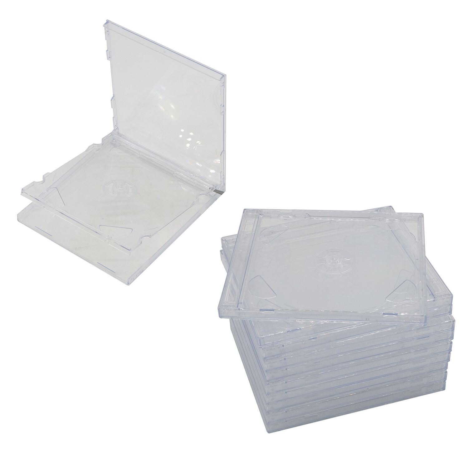 10Pack STANDARD Double CD Jewel Case with Tray 10.4mm (2 CD) Lots Clear Cover