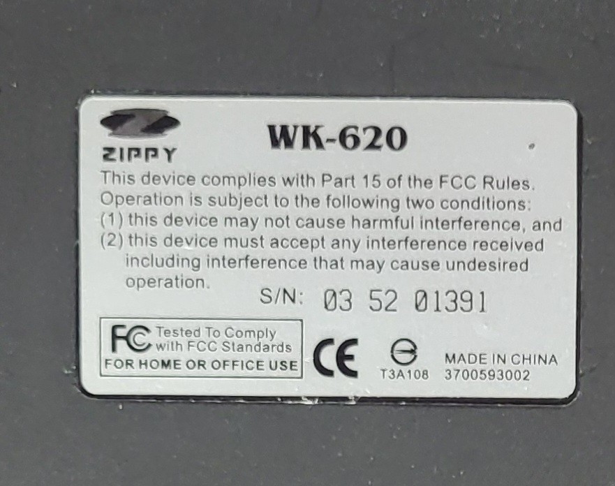 Zippy wk-602 Keyboard Silver – Tested