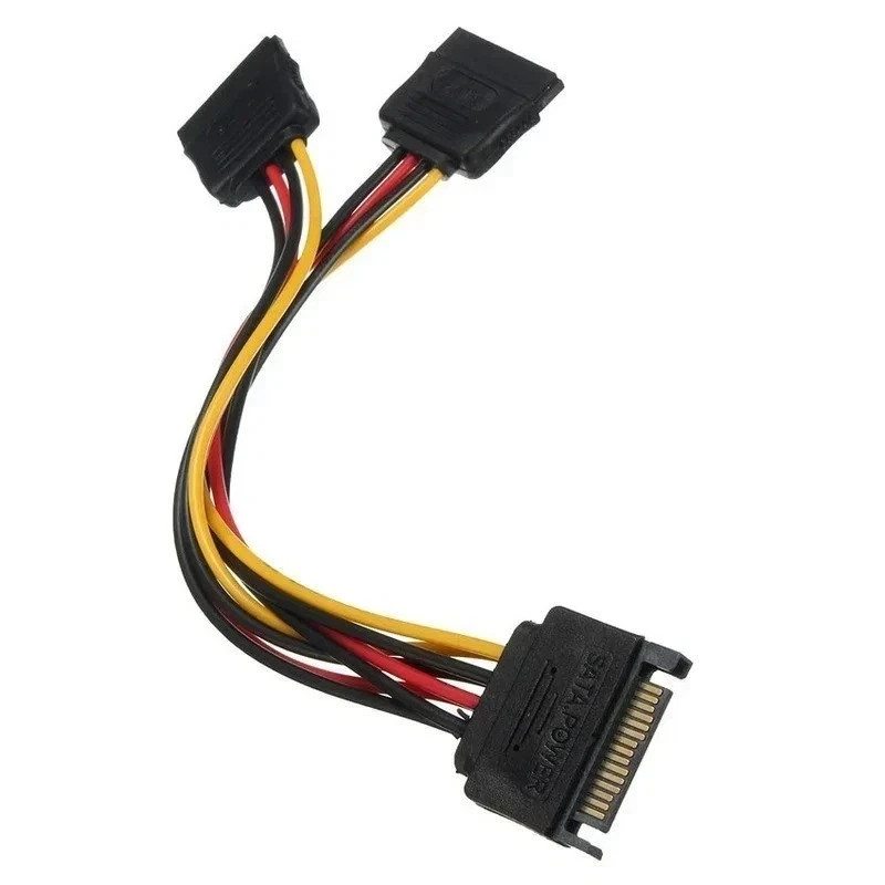 SATA 15Pin Power Splitter Cable 1 to 2 Male to 2 Female HDD 20CM