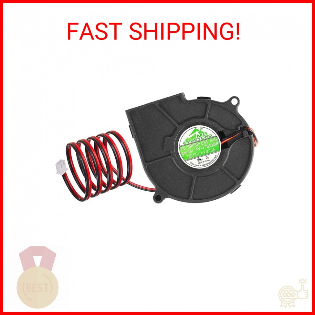 75mm x 30mm 7530 DC 12V Cooling Blower Fan, Dual Ball Bearing Brushless