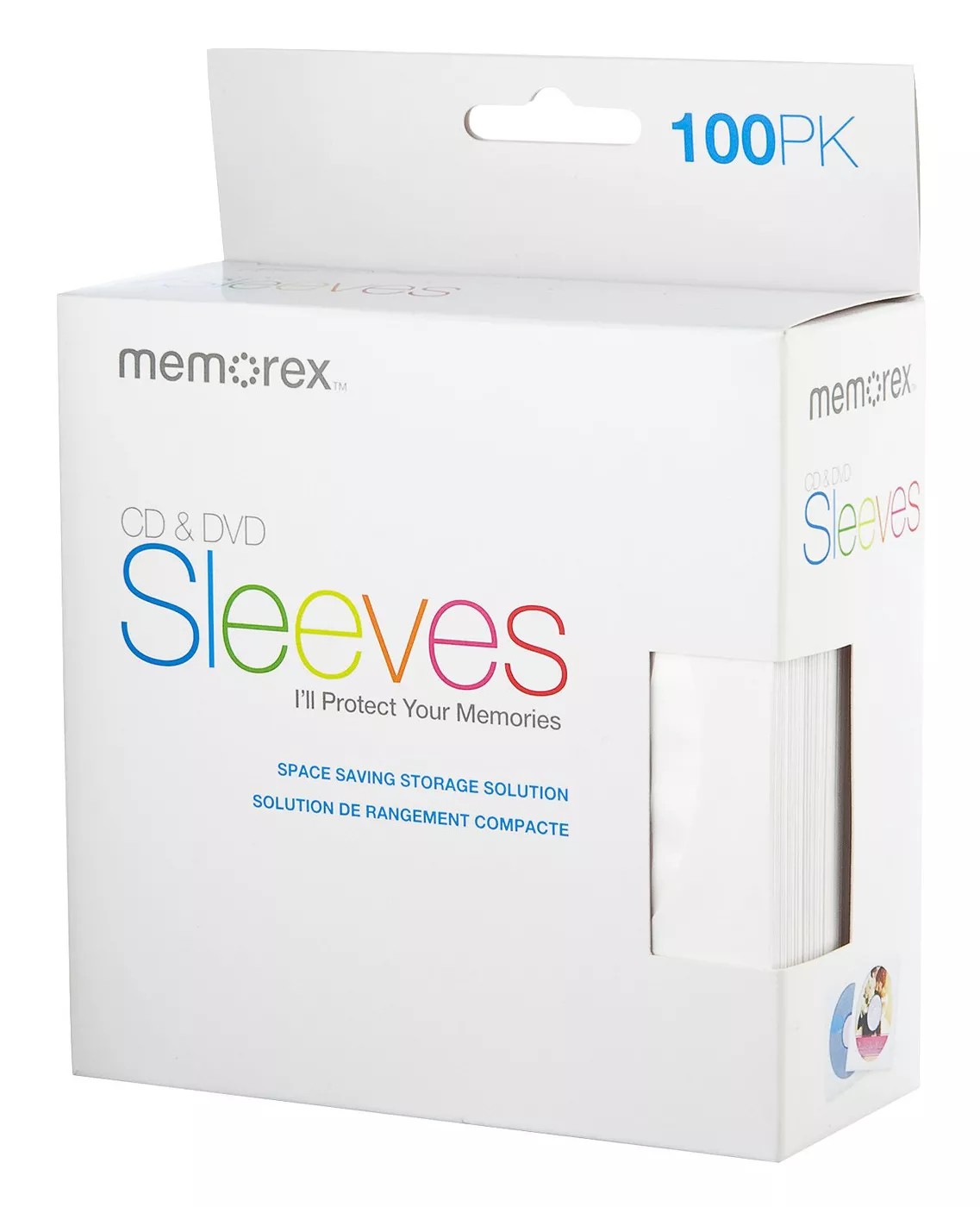 100g Memorex White Paper Sleeves CD/DVD Window with Flap Lot