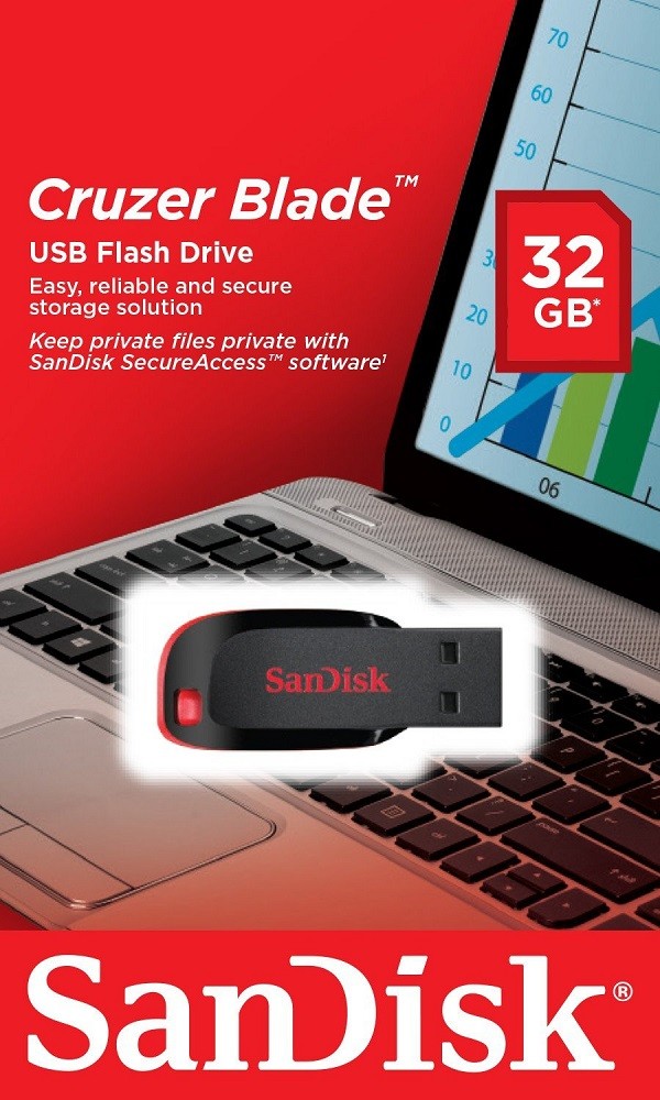 SanDisk 32GB Cruzer Blade USB Flash Drive (SDCZ50-032G)