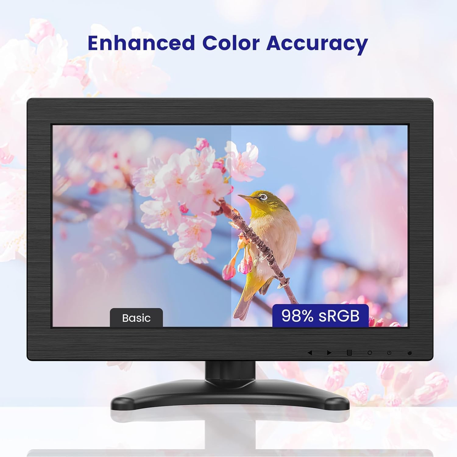 12-inch Small Monitor 1366×768 HD Mini LED Screen HDMI VGA Inputs Video Monitors