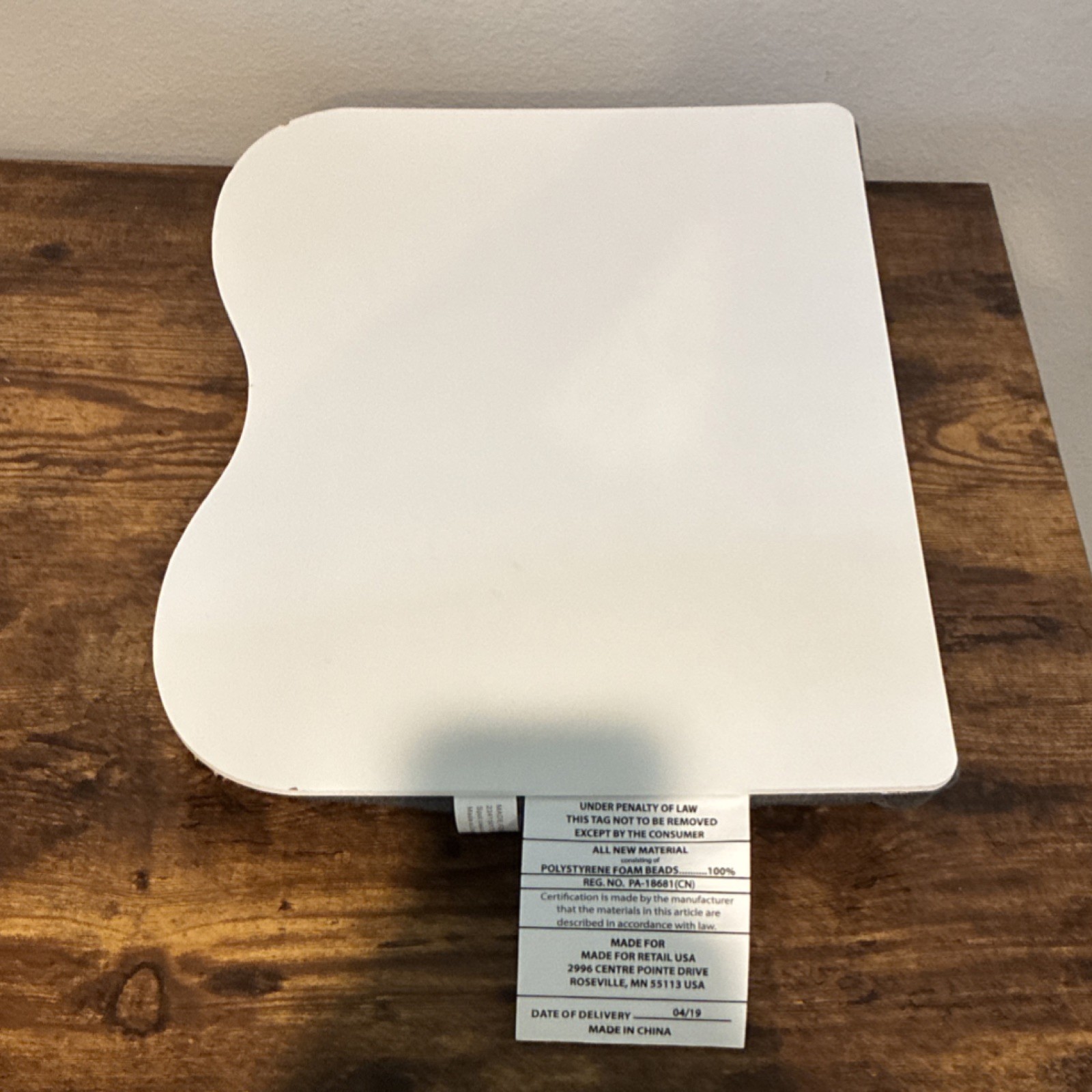 Made For Retail Lap Desk Gray White Polystyrene Foam Beads Model White