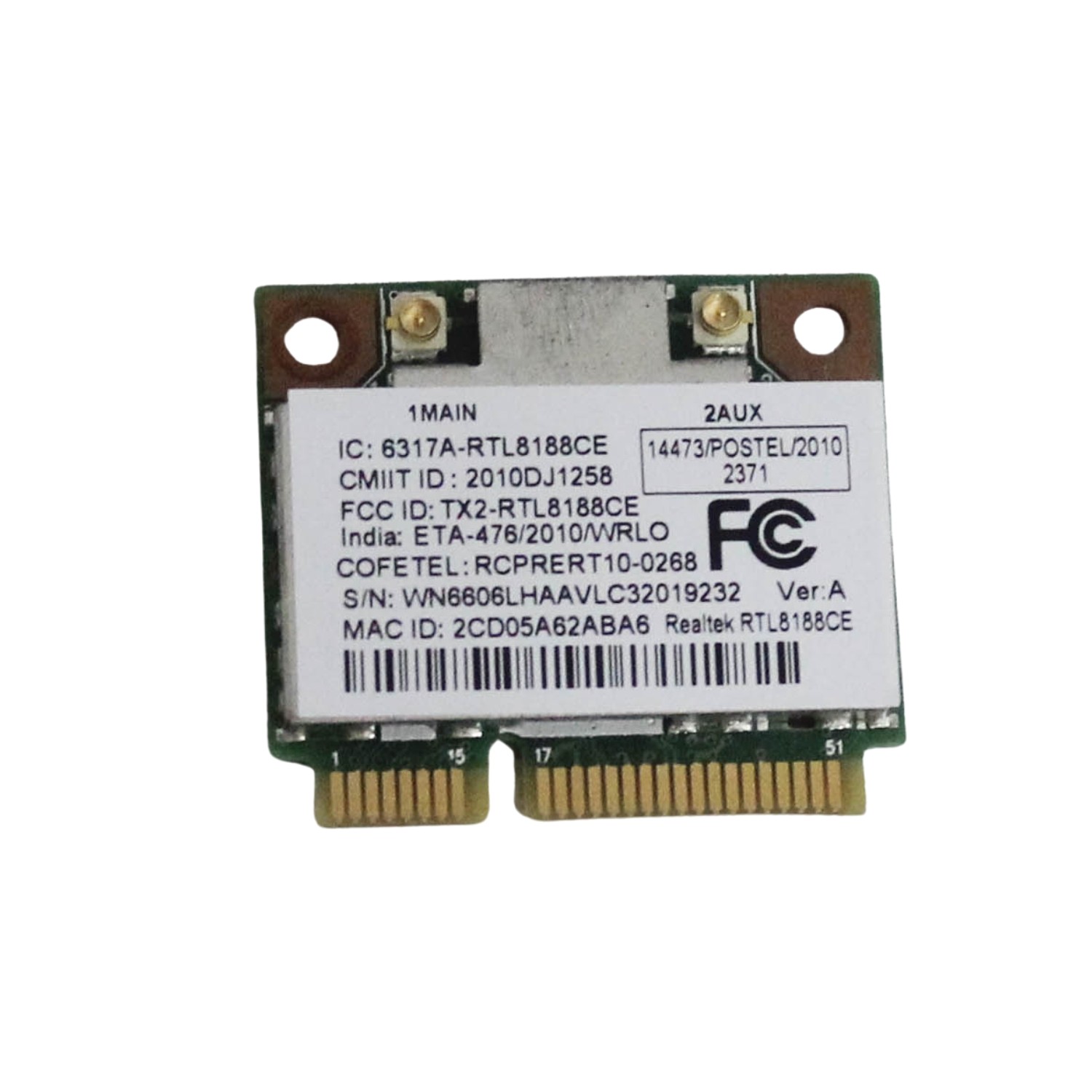 RTL8188CE HP Multi Unit – WLAN Module – 802.11B/G/N Pcie Half Mini “GRADE A”