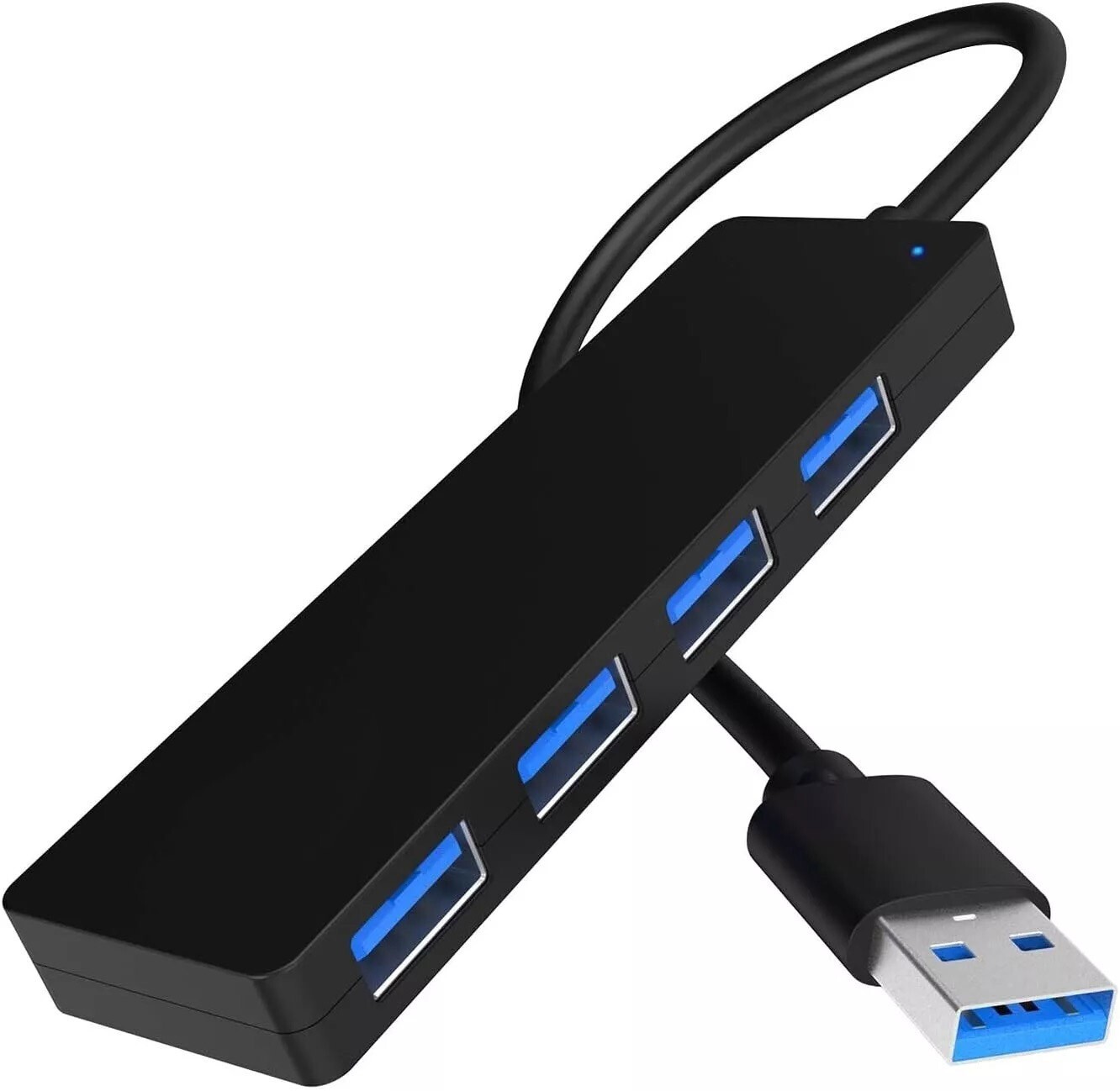 4-Port USB 3.0 Hub Splitter Multi Adapter High Speed For PC Mac Desktop Laptop