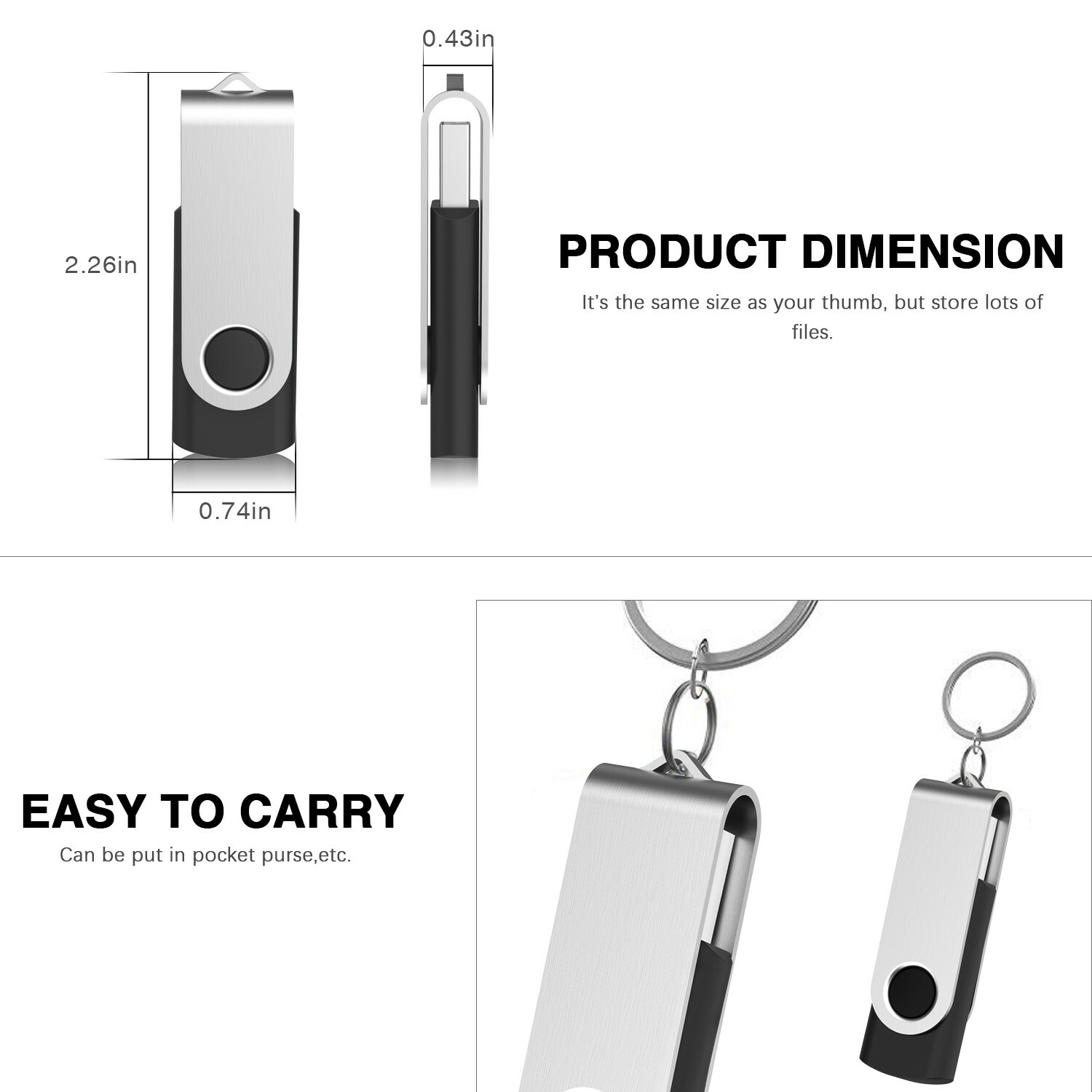 4GB USB 2.0 Flash Drive Memory Stick Swivel Thumb Drive Stick Pen Drive Lot