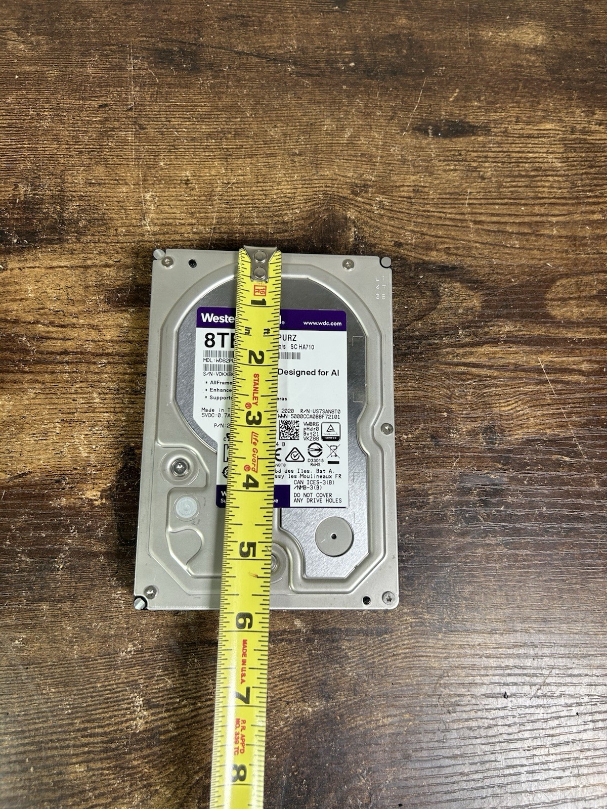 Western Digital Purple 8TB Internal Desktop Surveillance Hard Drive (WD82PURZ)