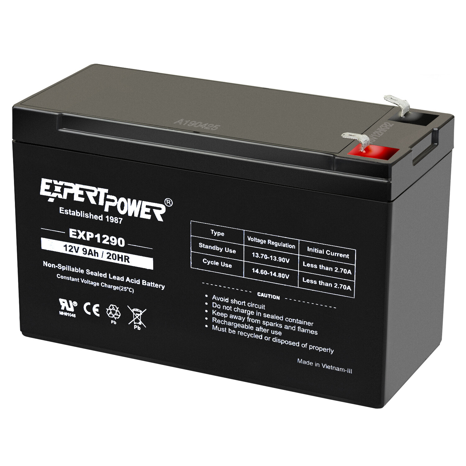 12V 9Ah SLA Backup Battery for APC, UPS, XS1500 ; replaces PS-1290 and RBC5 -2PK