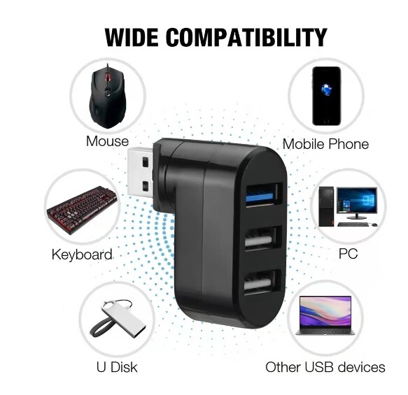 3 Port High Speed USB 3.0 Multi HUB Splitter Expansion Desktop PC Laptop lot