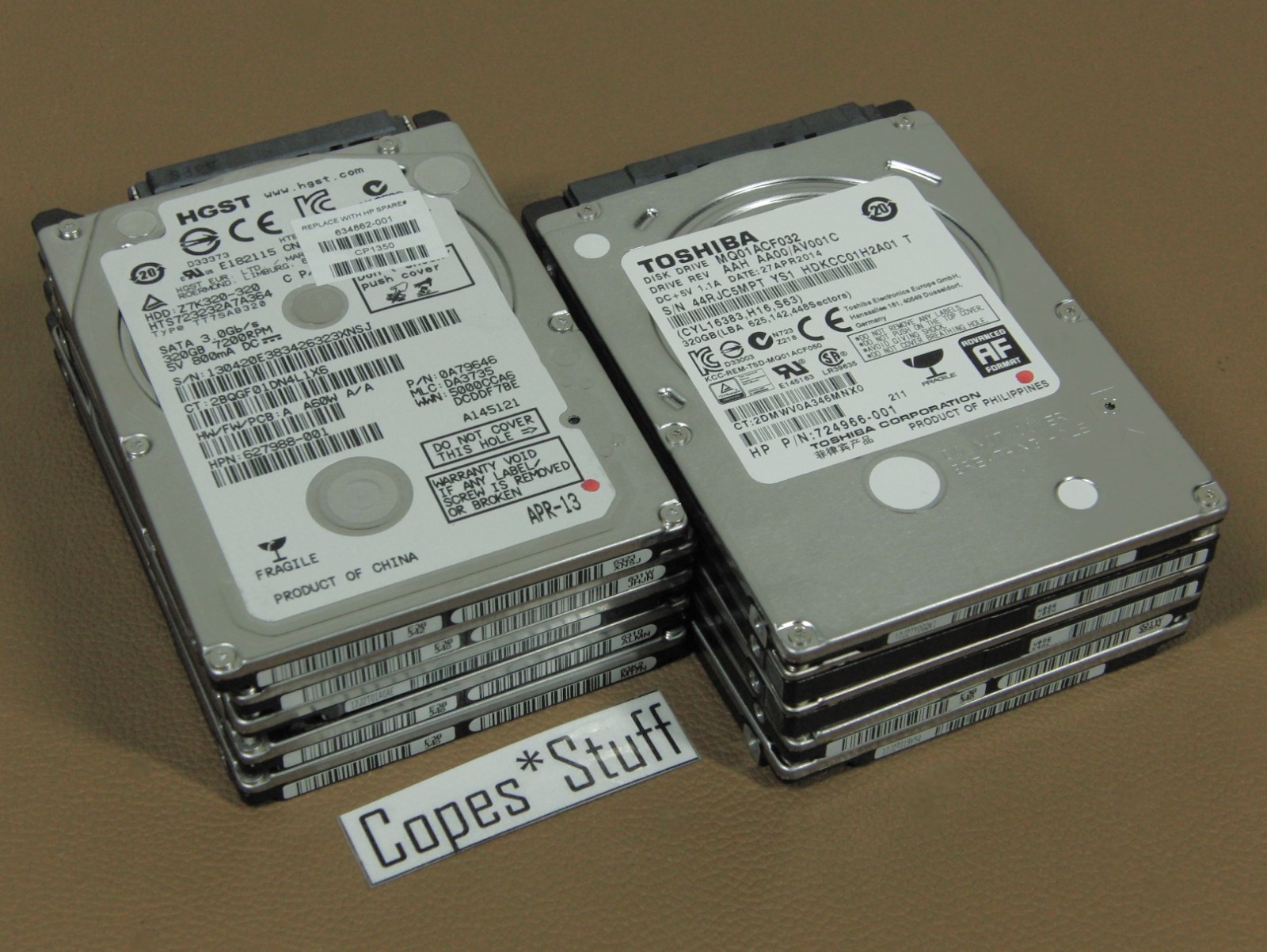 LOT (10) 320GB Mixed Brand Thin Slim 7mm SATA 2.5″ Laptop Hard Drive HDD