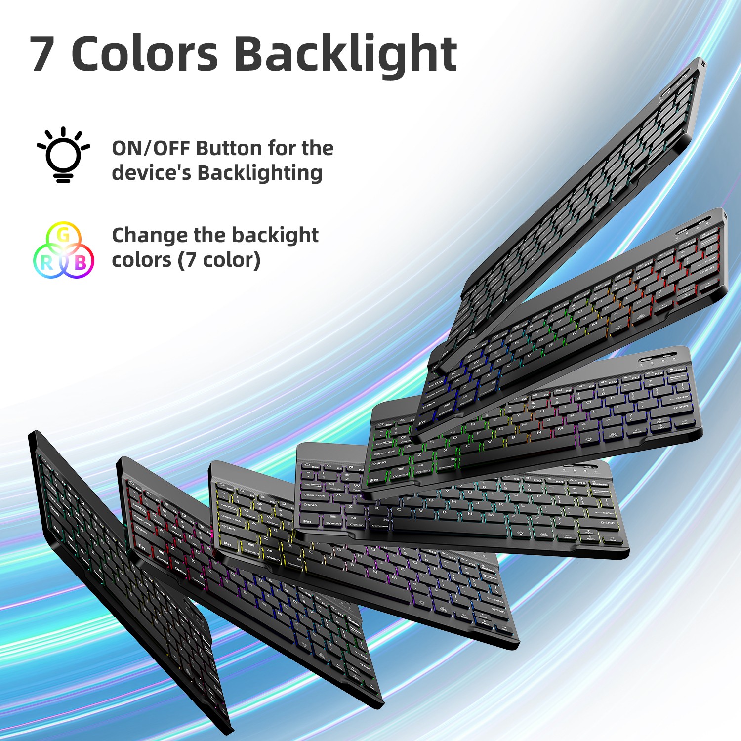 RGB Wireless Backlit Gaming Keyboard and Mouse Set USB Rechargeable – 7 Colors