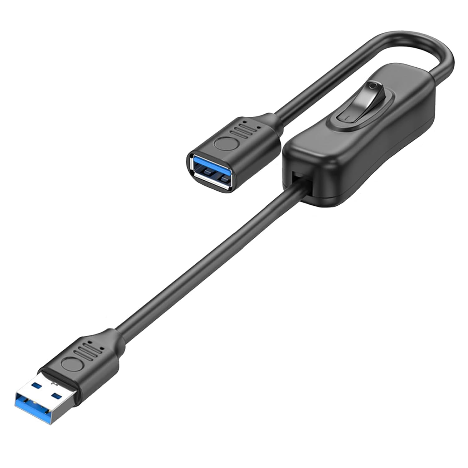 USB 3.0 Extension Cable with On/Off Switch, USB A Male to Female Cord for PC, TV