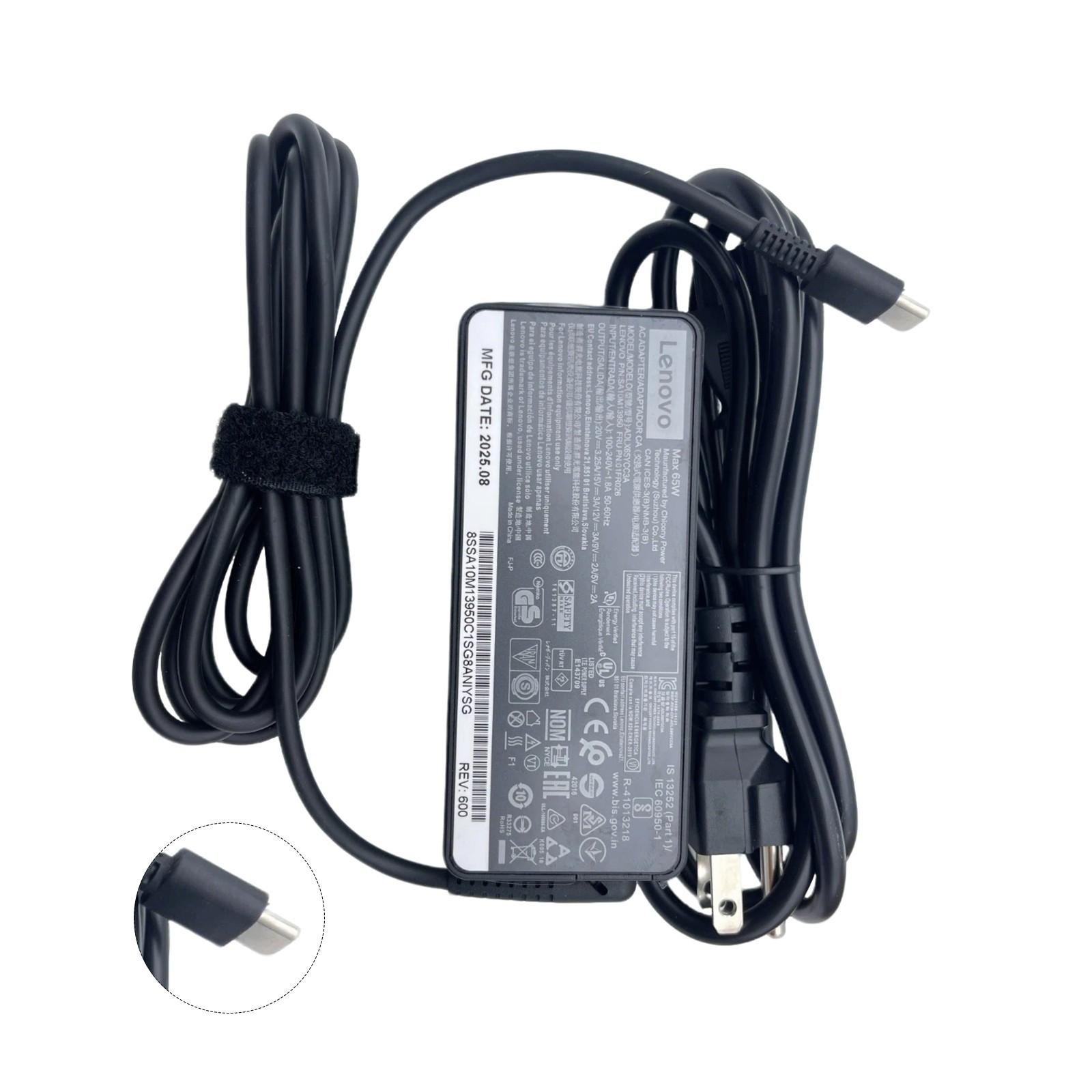 NEW Genuine Lenovo 65W ADLX65YLC3A USB-C Type-C Laptop Charger AC Power Adapter