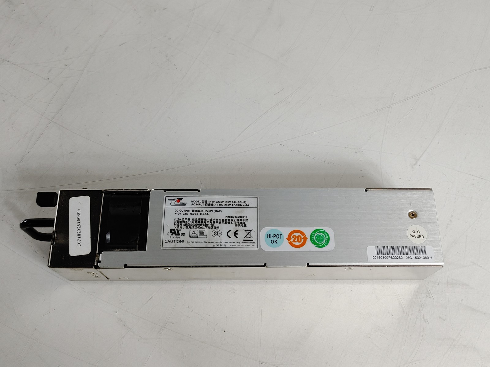 Zippy 275 W Hot Swap 1U Desktop Power Supply R1V-2275V